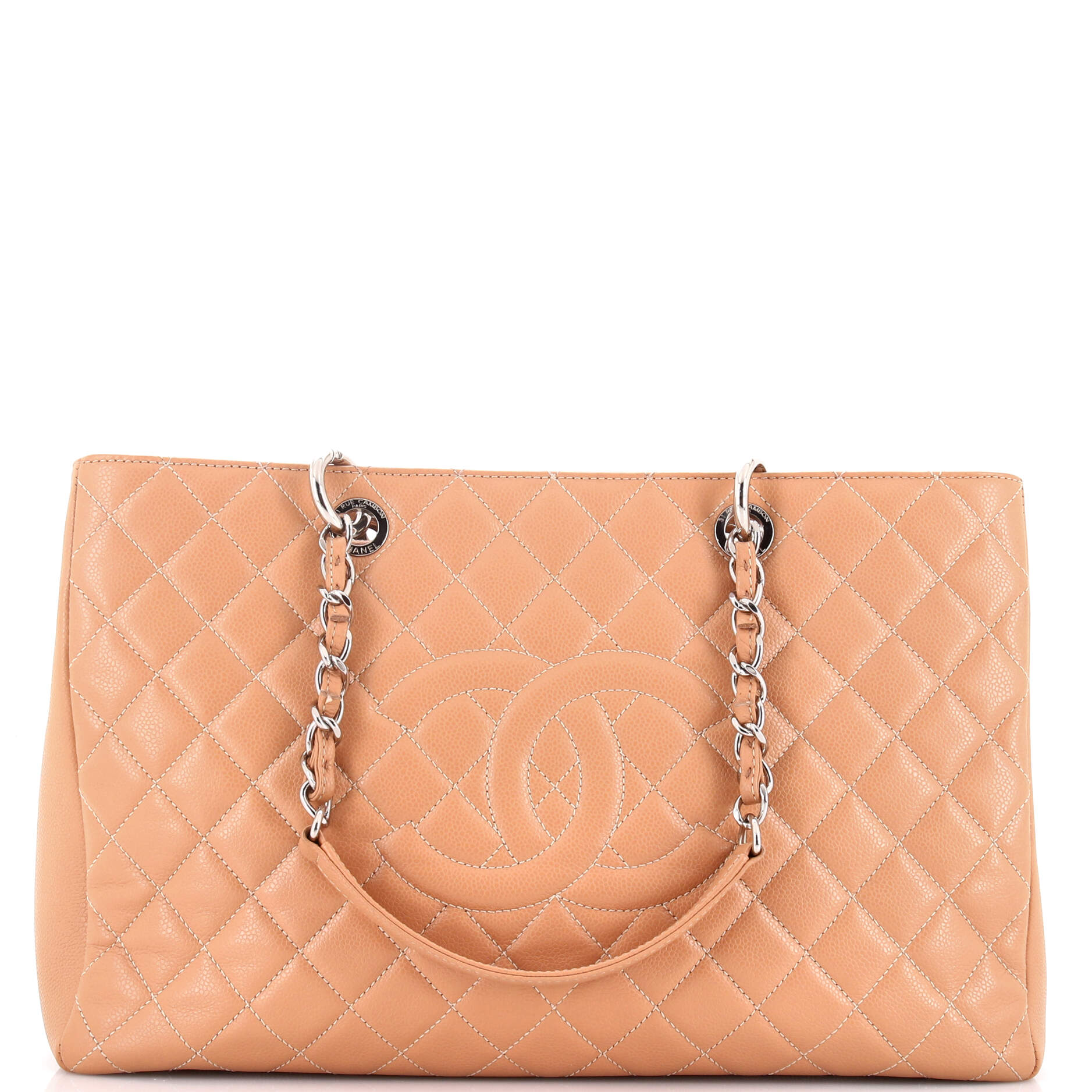 Grand Shopping Tote Quilted Caviar XL