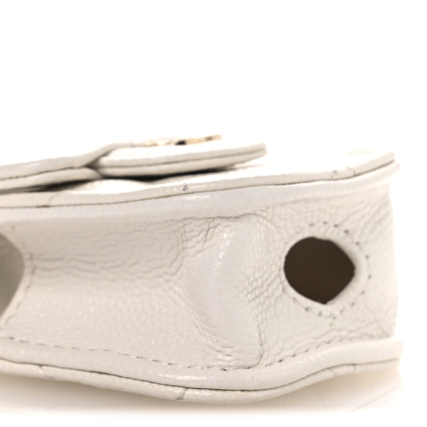 Caviar Quilted Airpods Case White