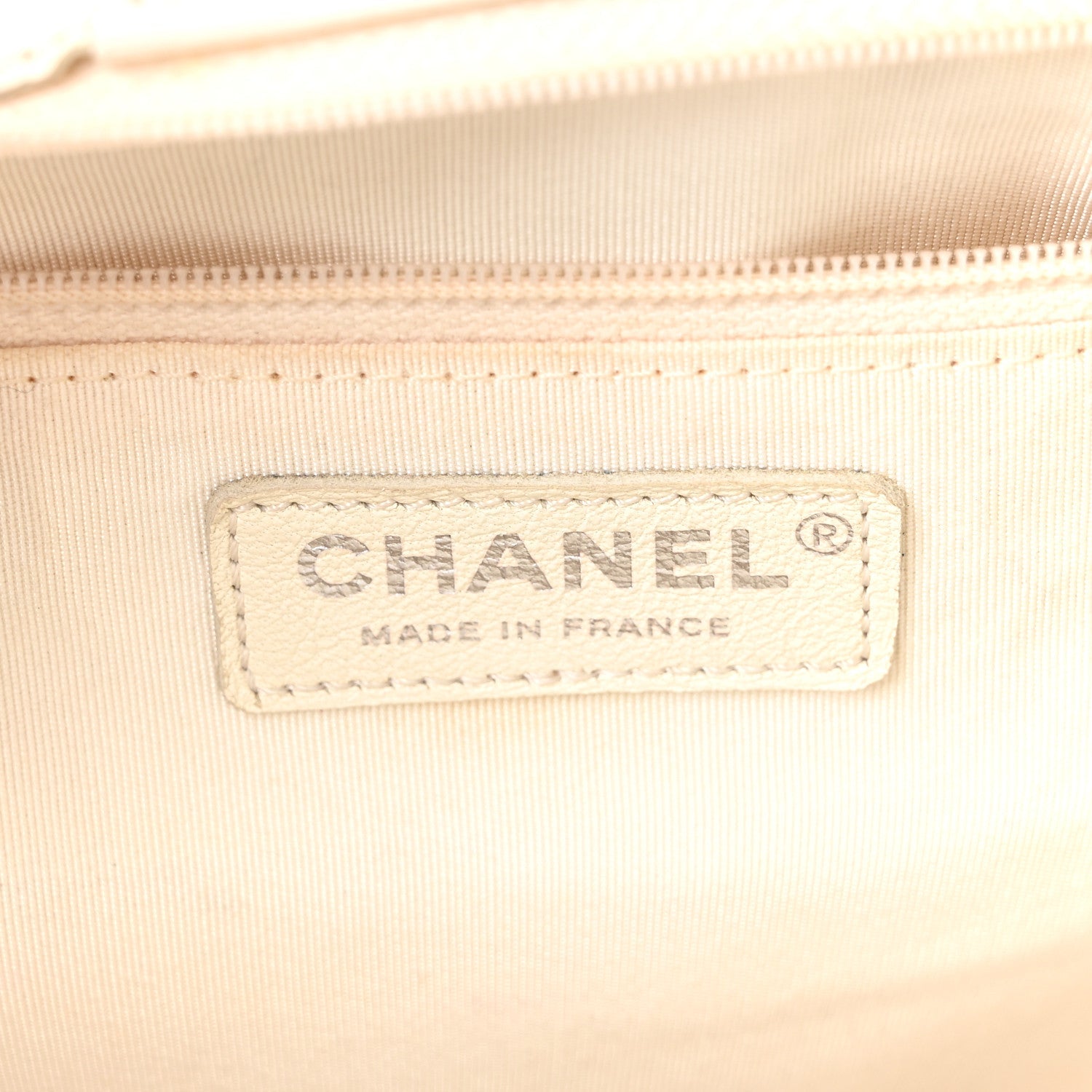Calfskin Quilted Large Classic Shopping Tote White