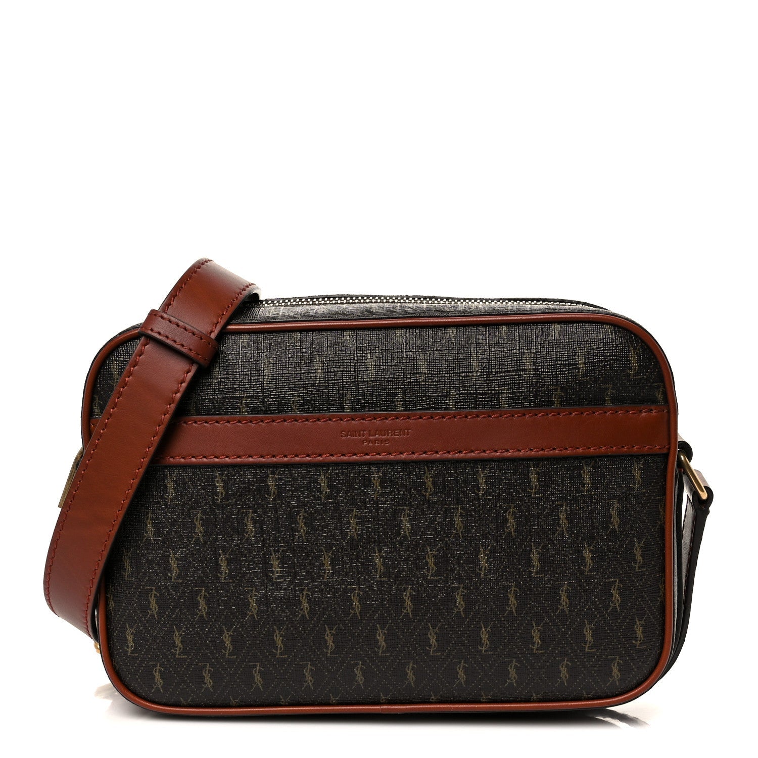 Canvas Smooth Calfskin Le Monogramme Camera Bag Chestnut