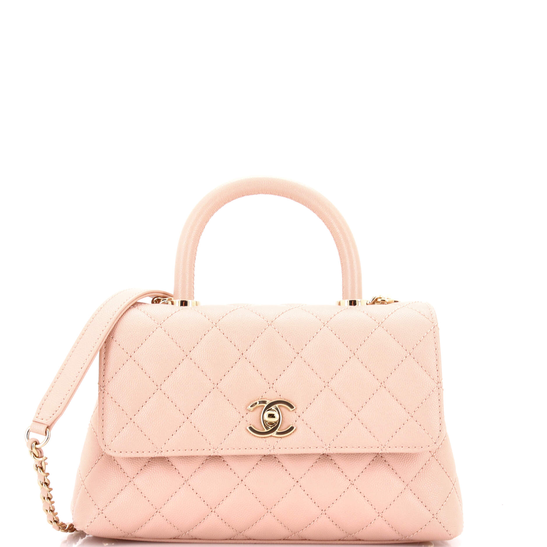 Coco Top Handle Bag Quilted Caviar Mini