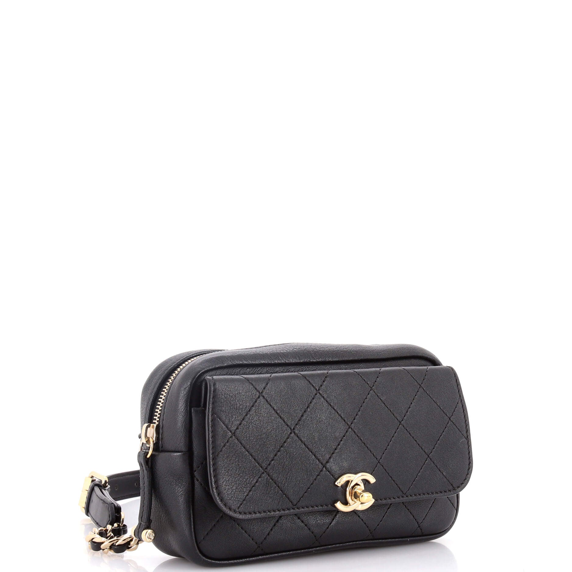 Casual Trip Waist Bag Quilted Goatskin