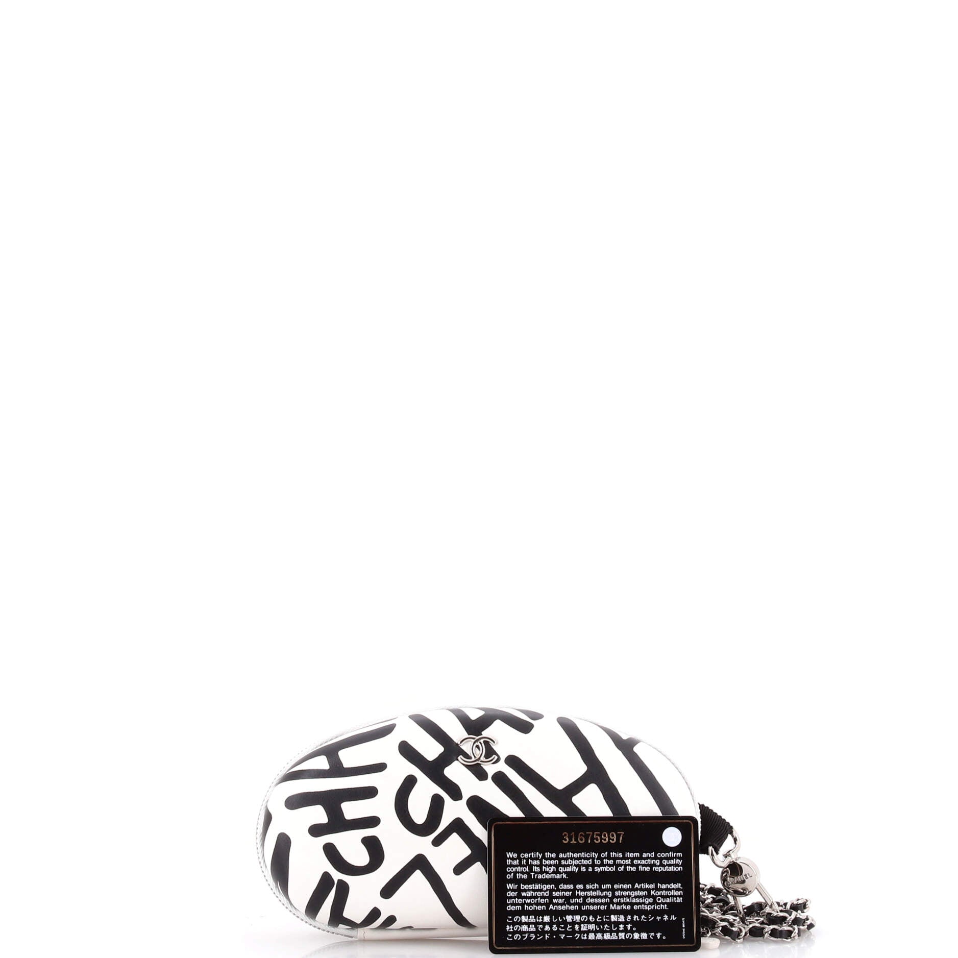Coco Neige Zip Around Sunglasses Case with Chain Printed Leather