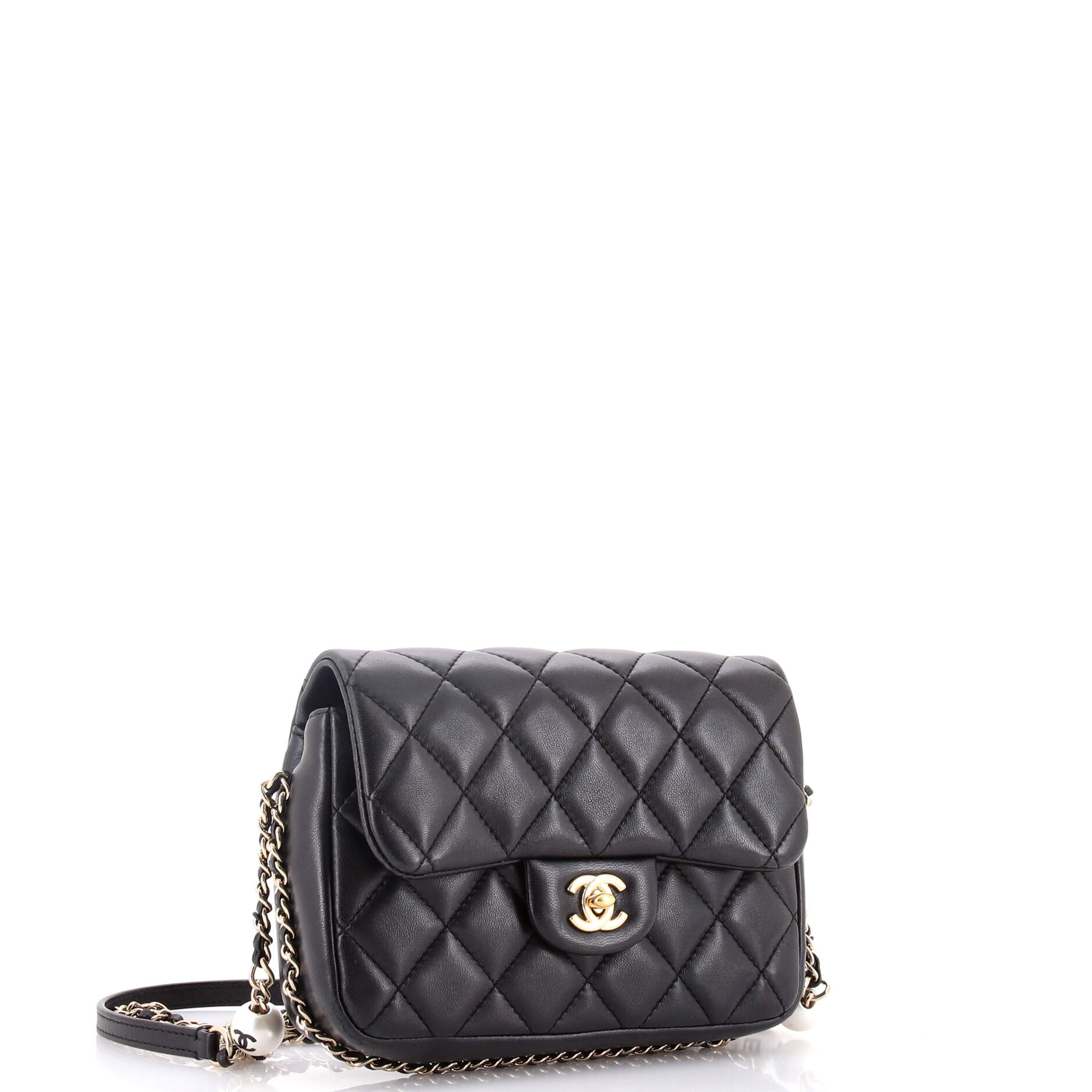 My Precious Pearls Chain Flap Bag Quilted Lambskin Medium