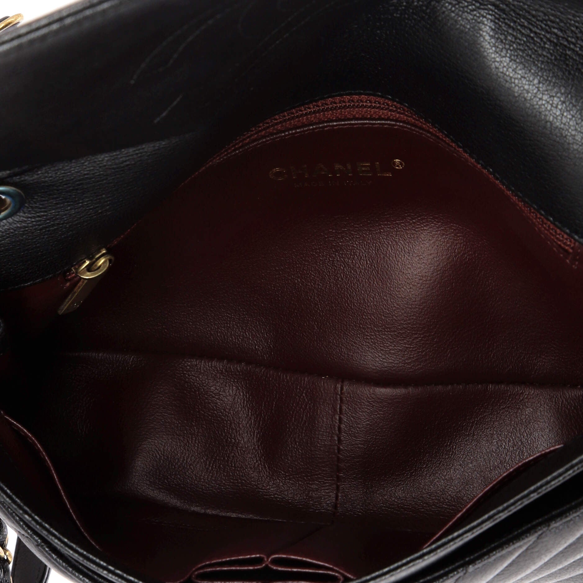 CC Flap Bag Diagonal Quilted Goatskin Medium
