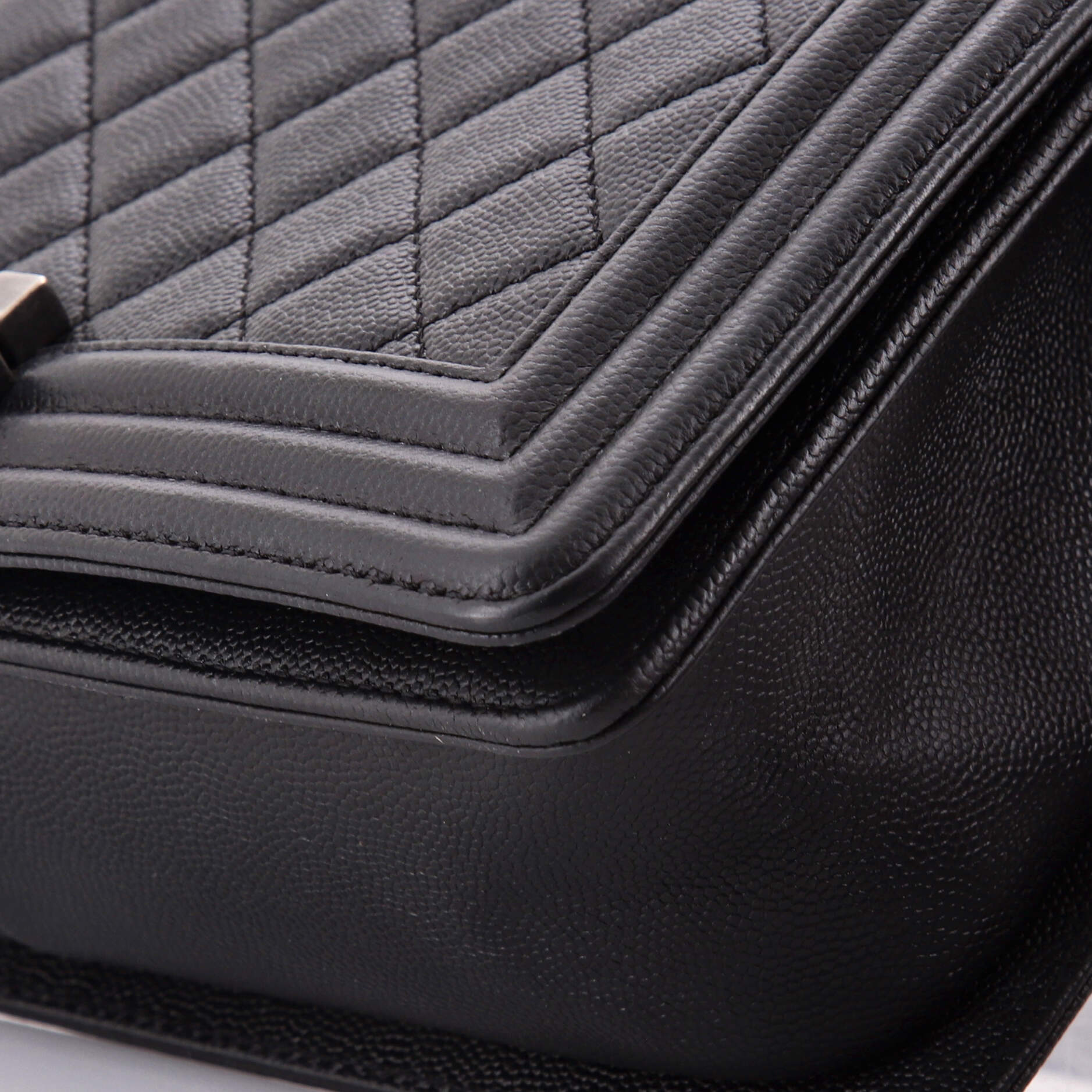 Boy Flap Bag Quilted Caviar Old Medium
