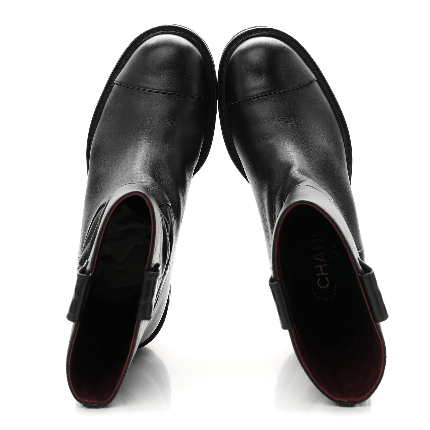 Calfskin CC Ankle Boots 37.5 Black