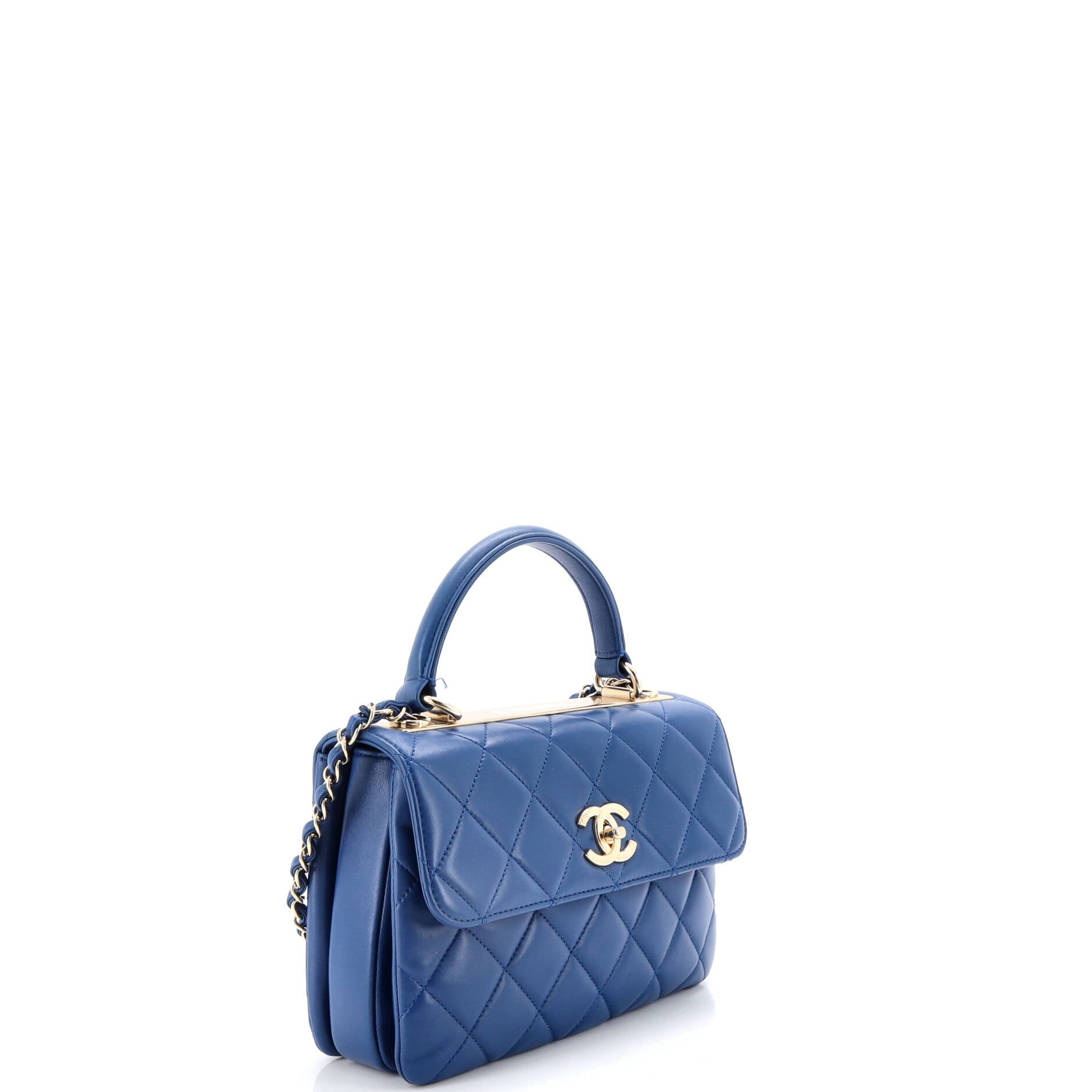 Trendy CC Top Handle Bag Quilted Lambskin Small