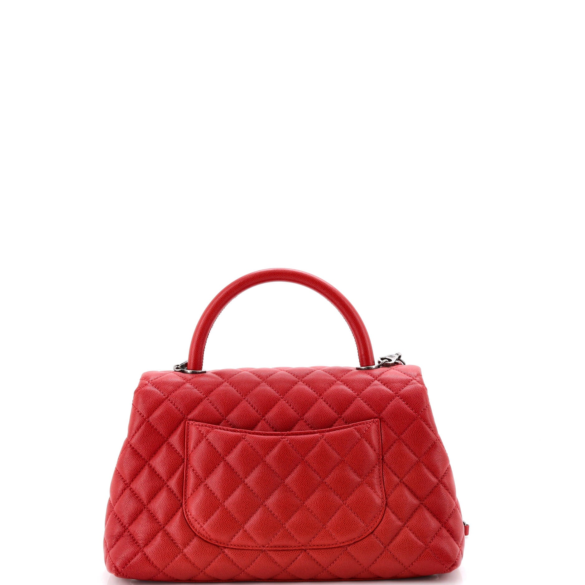 Coco Top Handle Bag Quilted Caviar Small