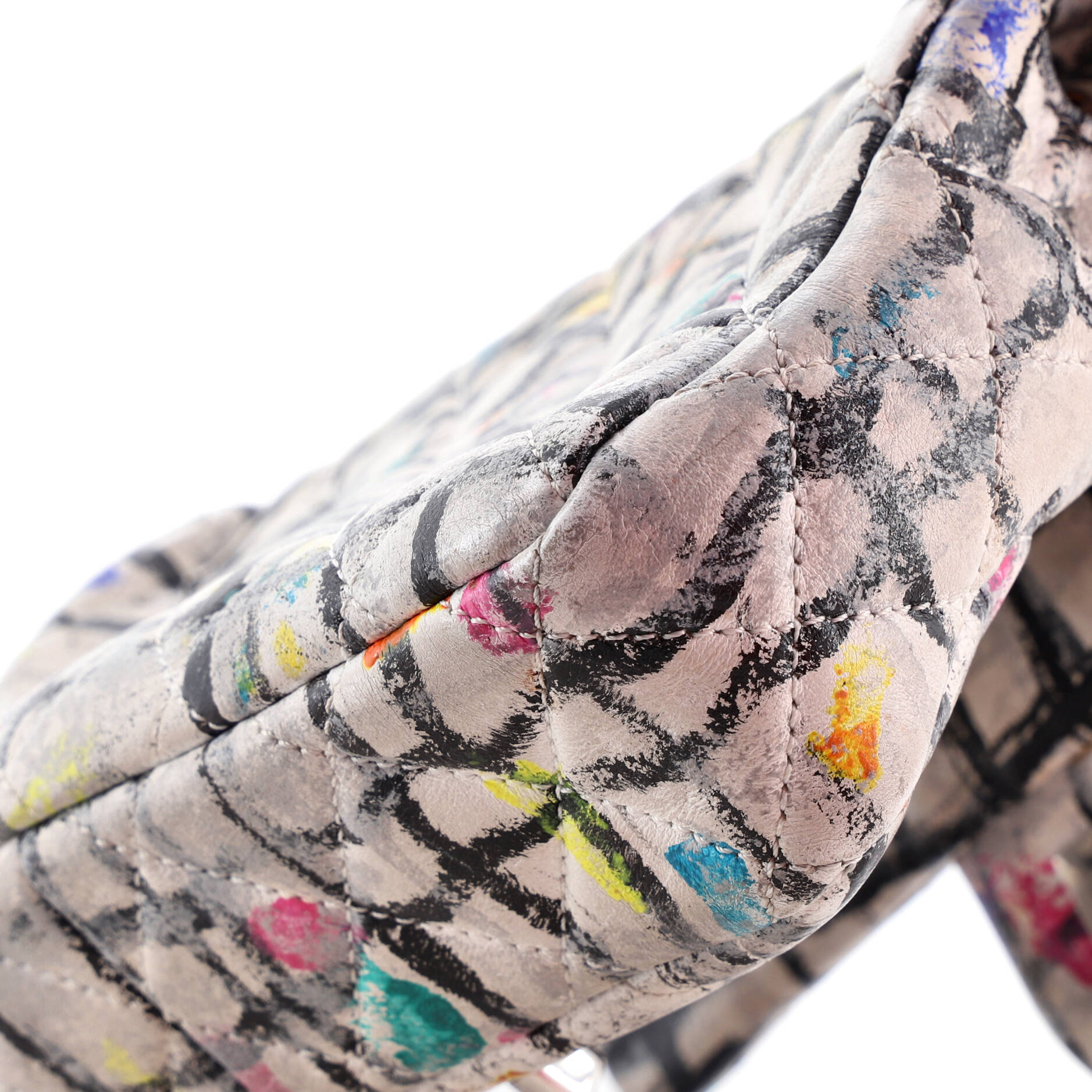 CC Flap Bag Quilted Hand Painted Leather Mini