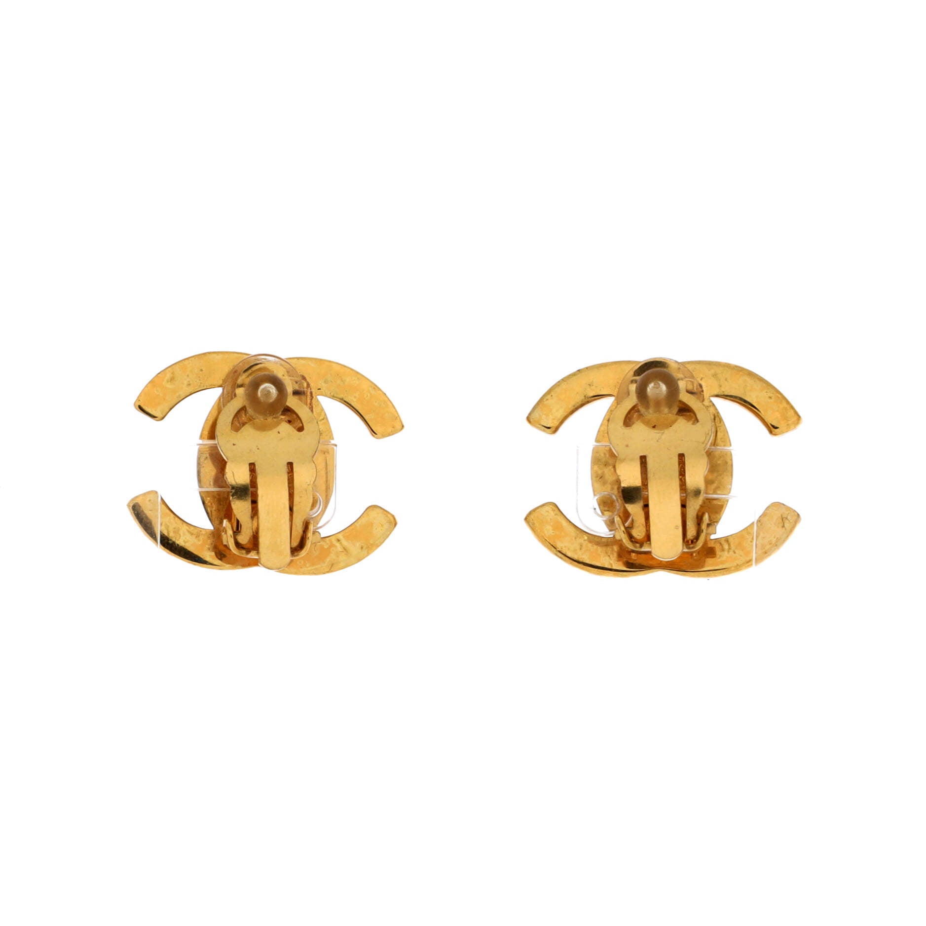CC Clip-On Earrings Metal with Crystal