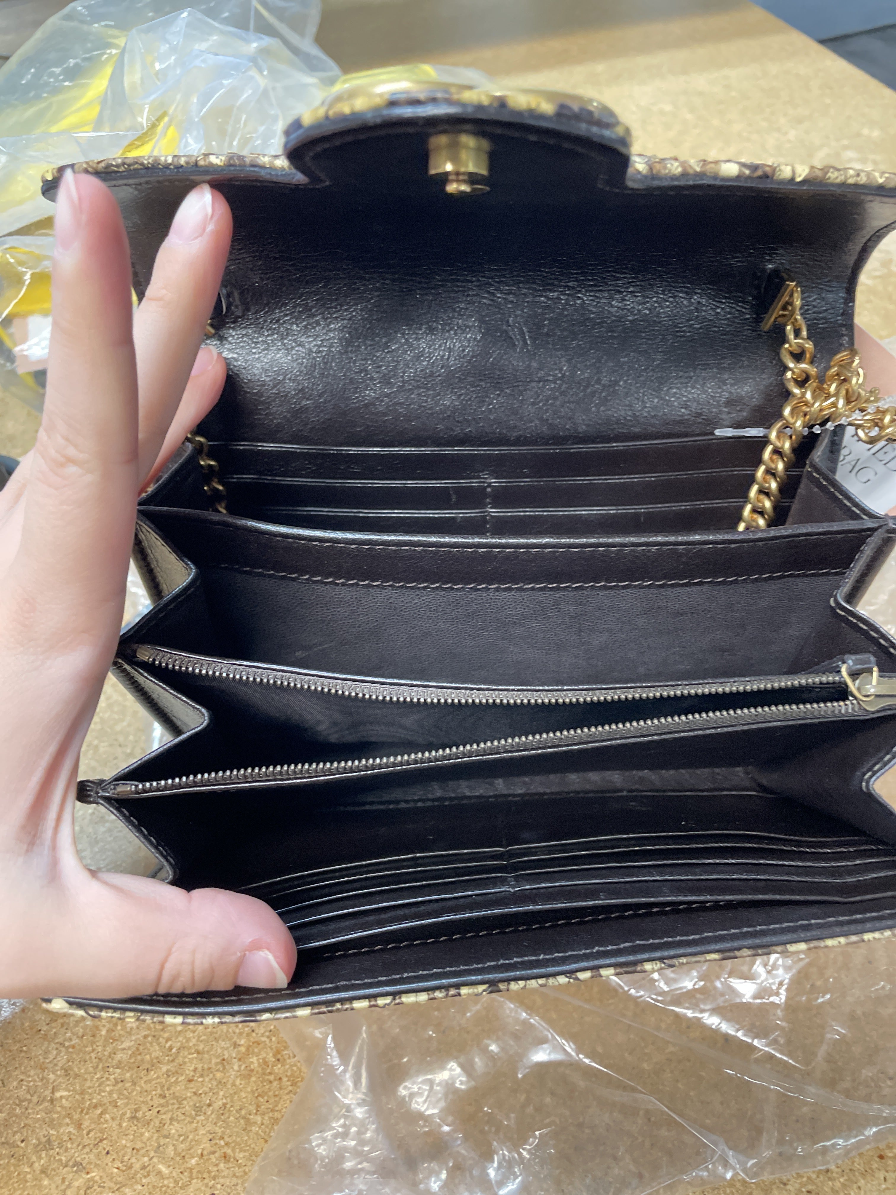 GG Marmont Chain Wallet Matelasse Python Mini