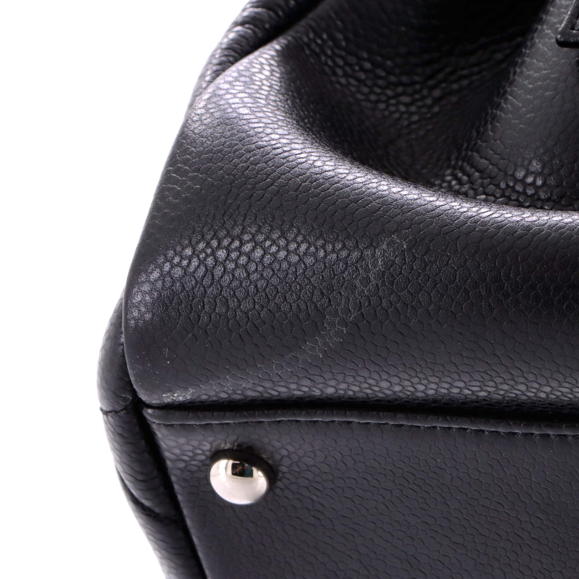 Timeless CC Shopping Tote Quilted Caviar Medium