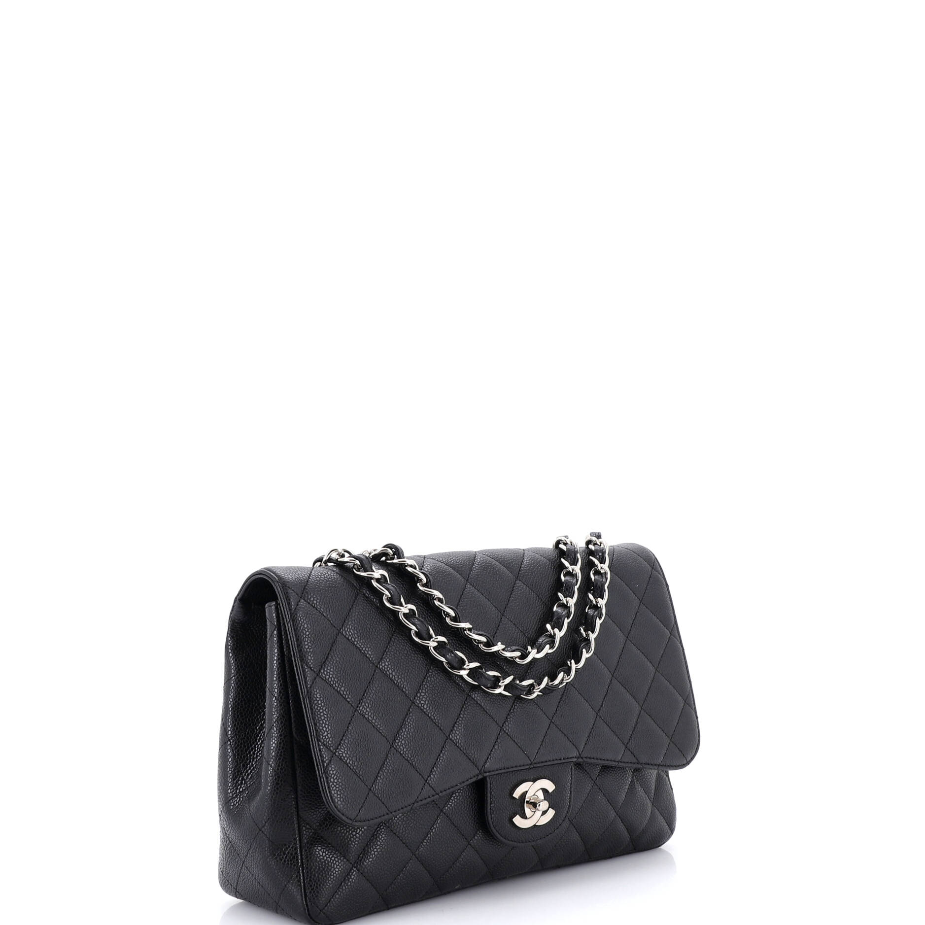 Classic Single Flap Bag Quilted Caviar Jumbo