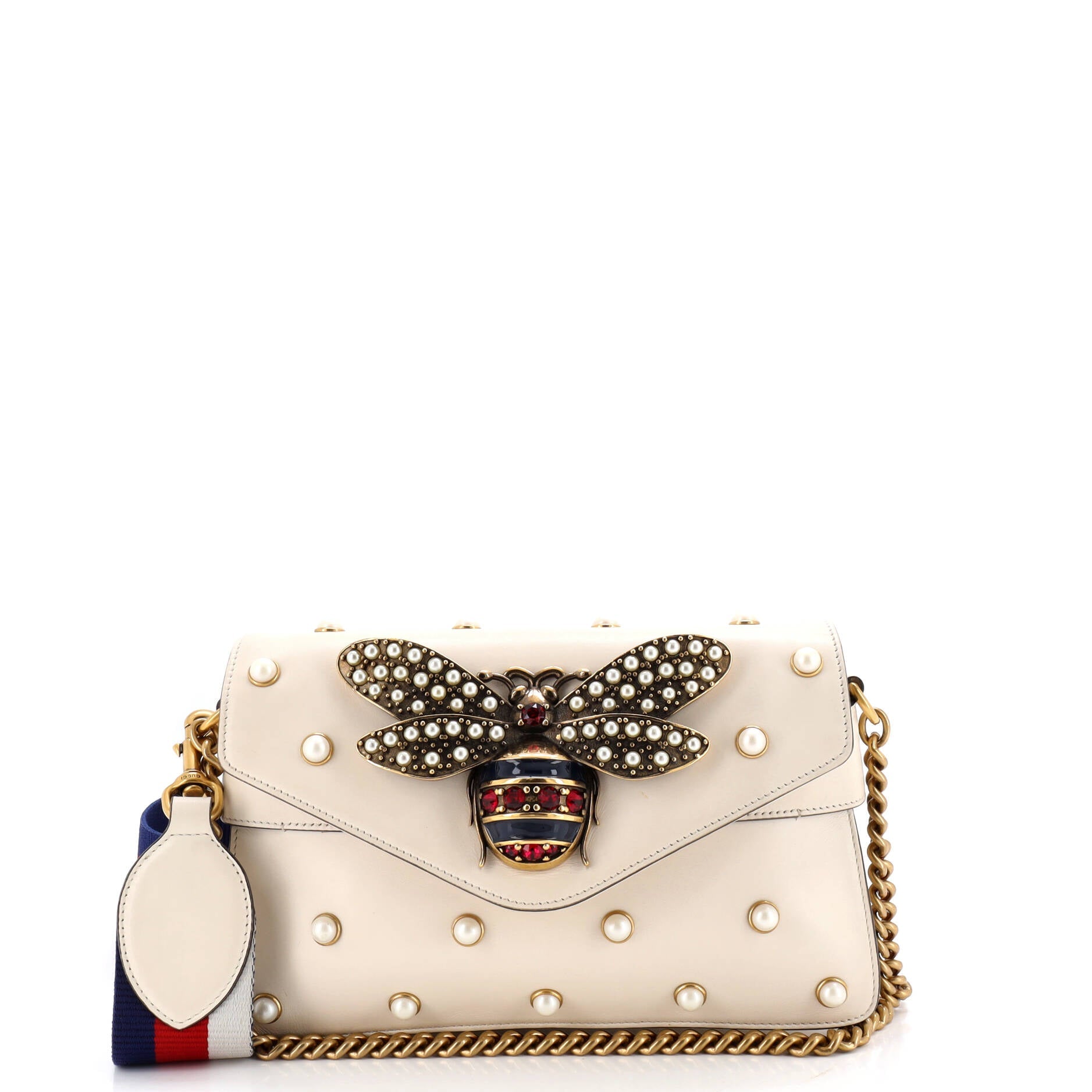Broadway Pearly Bee Shoulder Bag Embellished Leather Mini