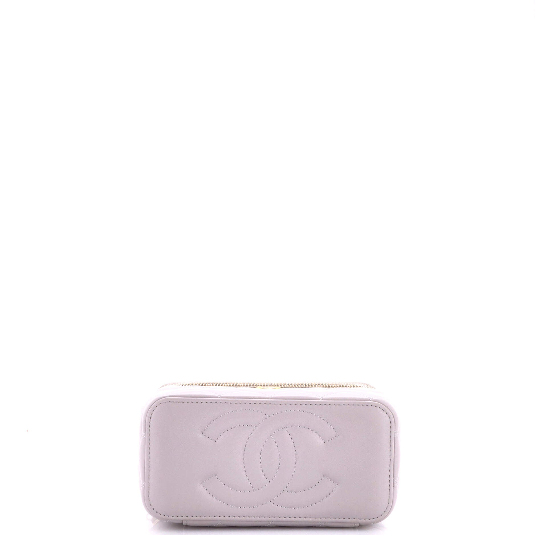 Pearl Crush Vanity Case with Chain Quilted Lambskin Small