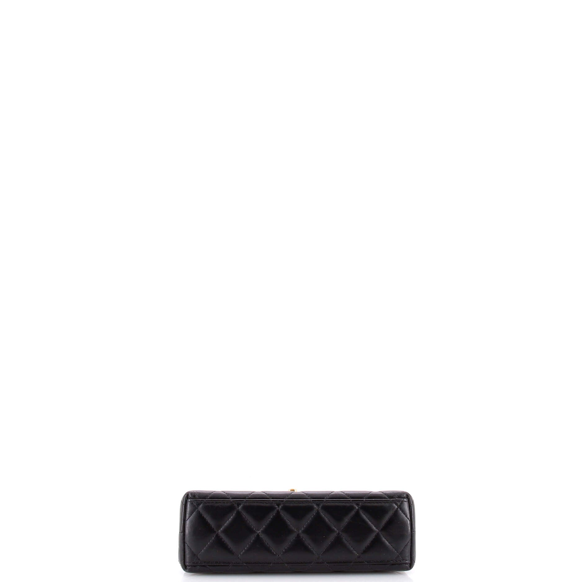 Kelly Top Handle Shopping Bag Quilted Shiny Aged Calfskin Mini