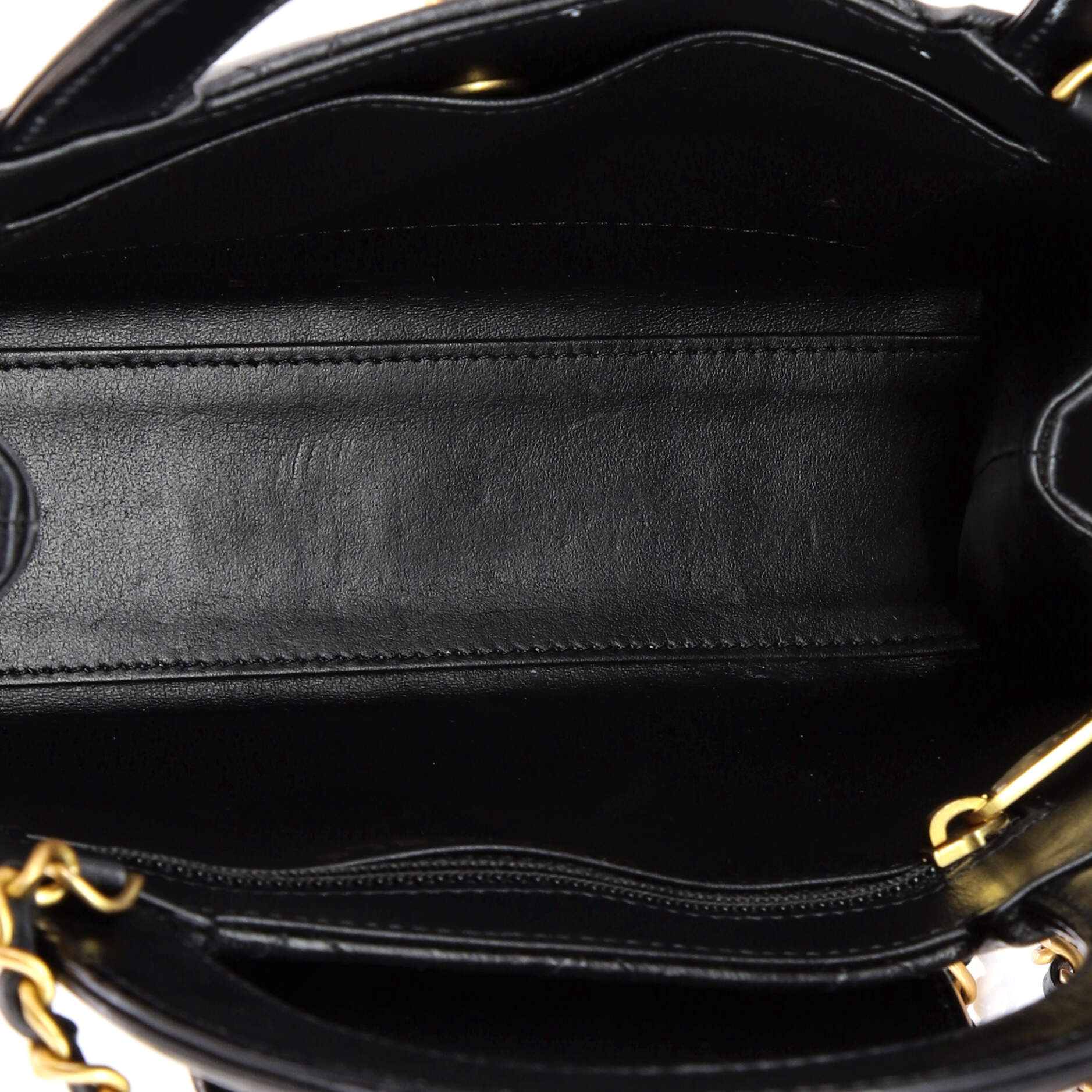 Kelly Top Handle Shopping Bag Quilted Shiny Aged Calfskin Mini