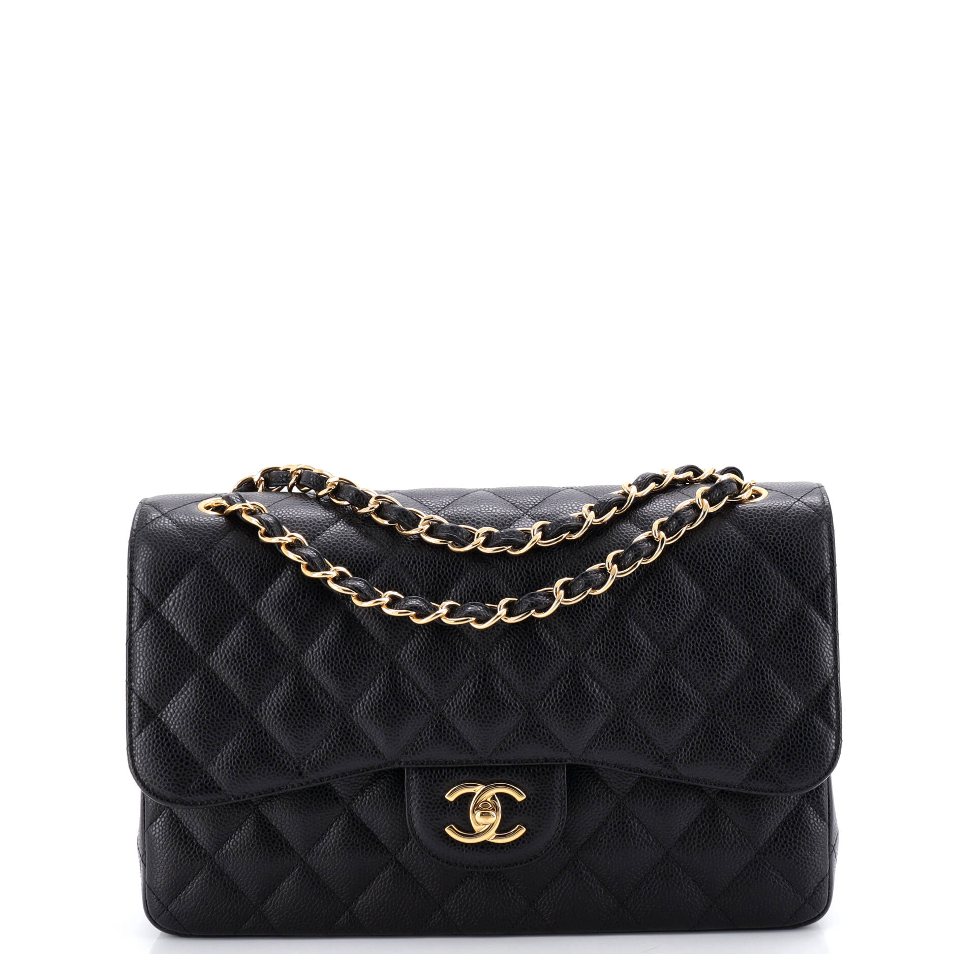 Classic Double Flap Bag Quilted Caviar Jumbo