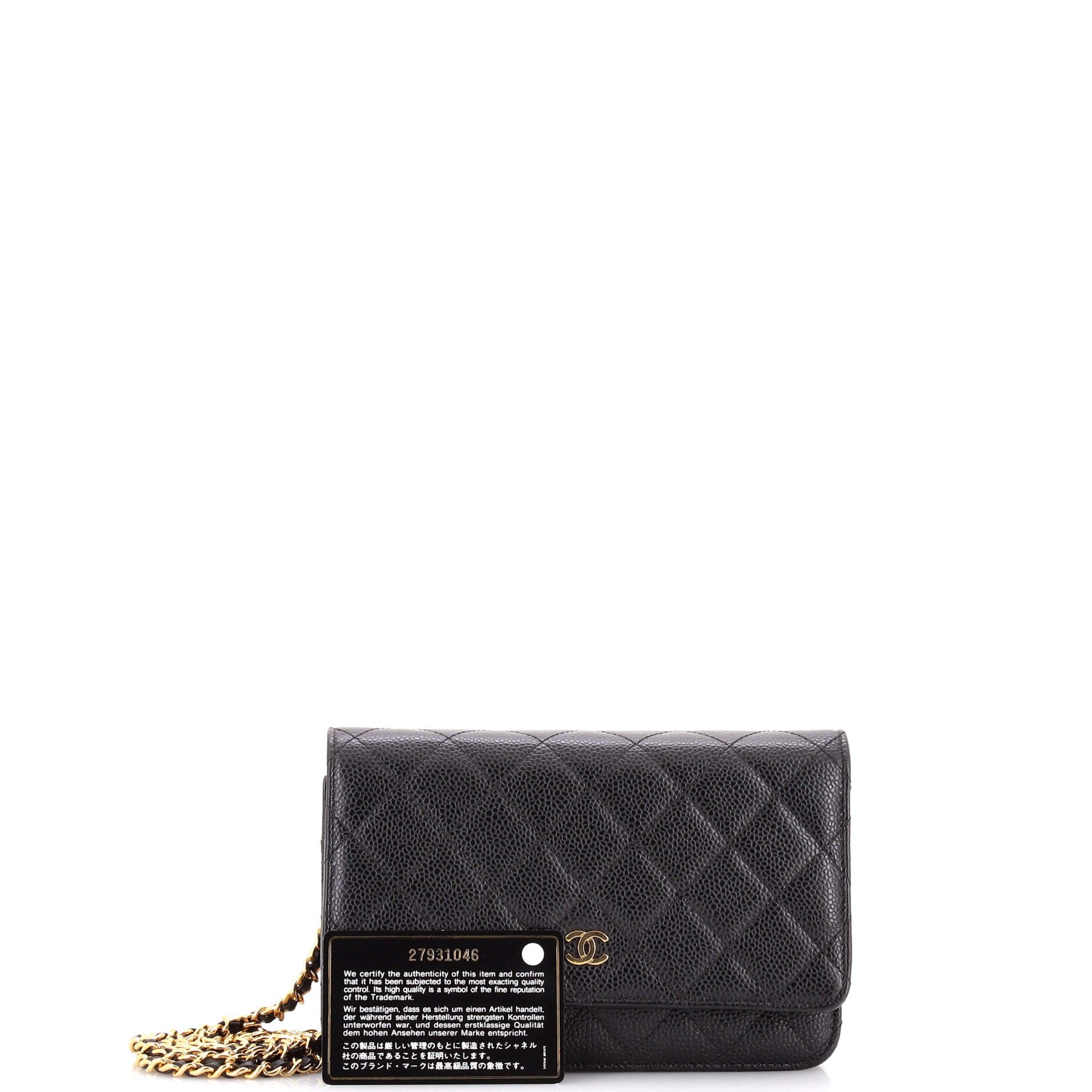 Wallet on Chain Quilted Caviar