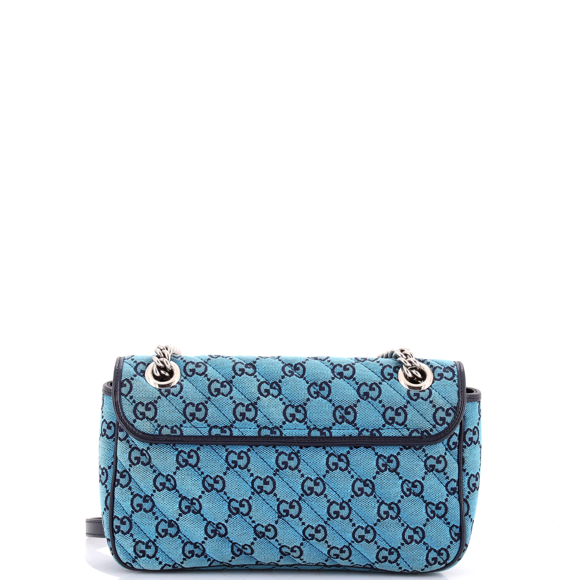 GG Marmont Flap Bag Diagonal Quilted GG Canvas with Leather Small