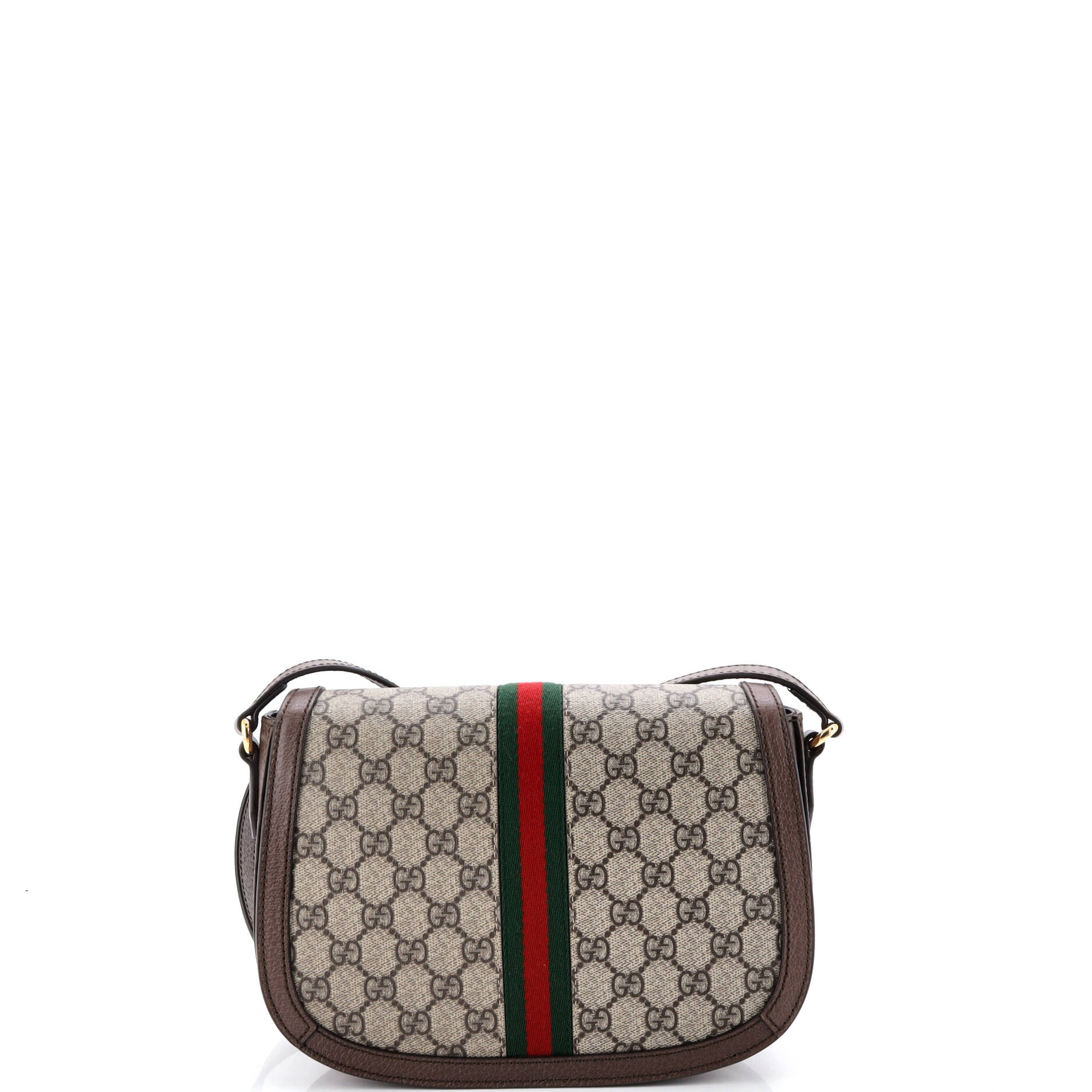 Ophidia Saddle Flap Shoulder Bag GG Coated Canvas Small