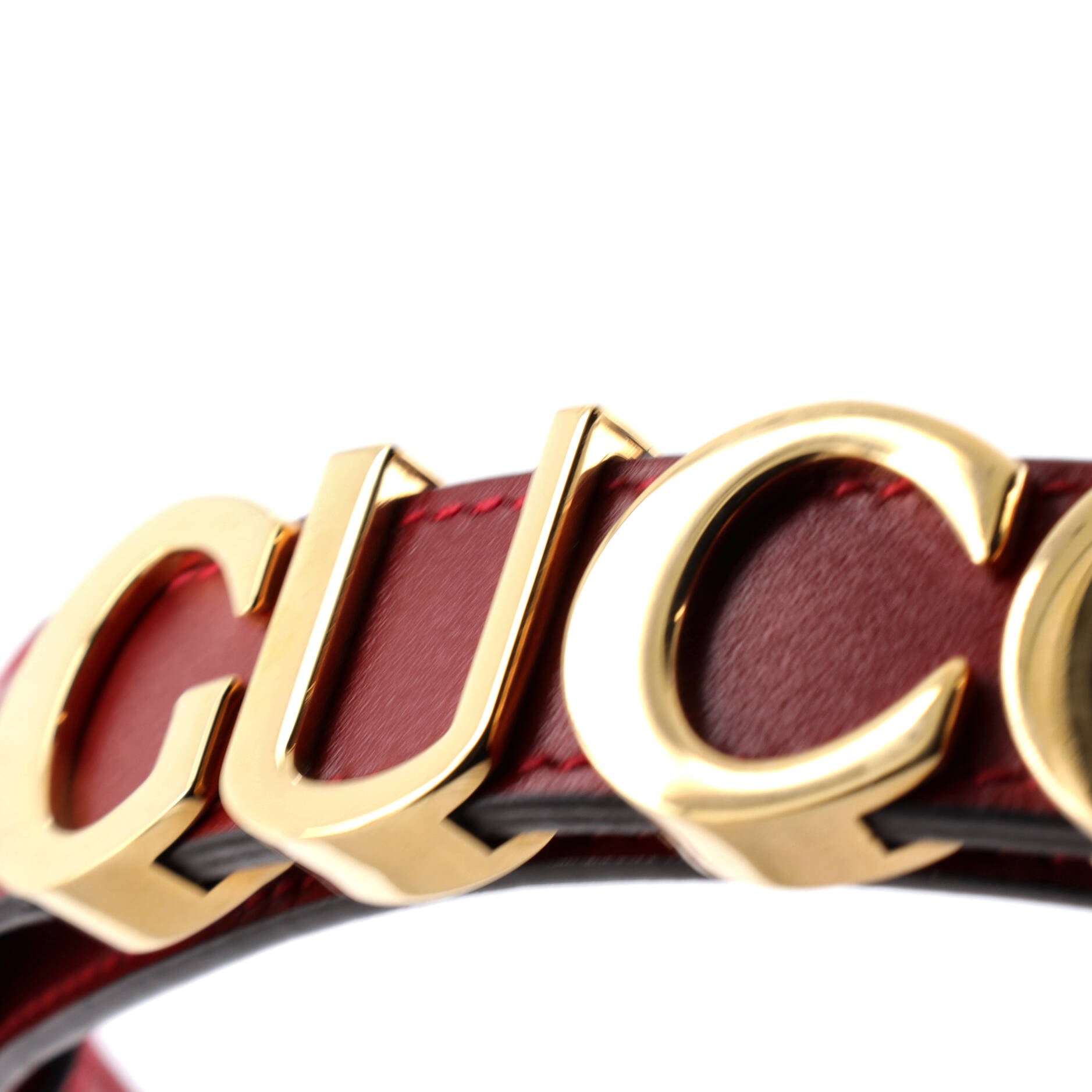 Logo Letters Buckle Belt Leather