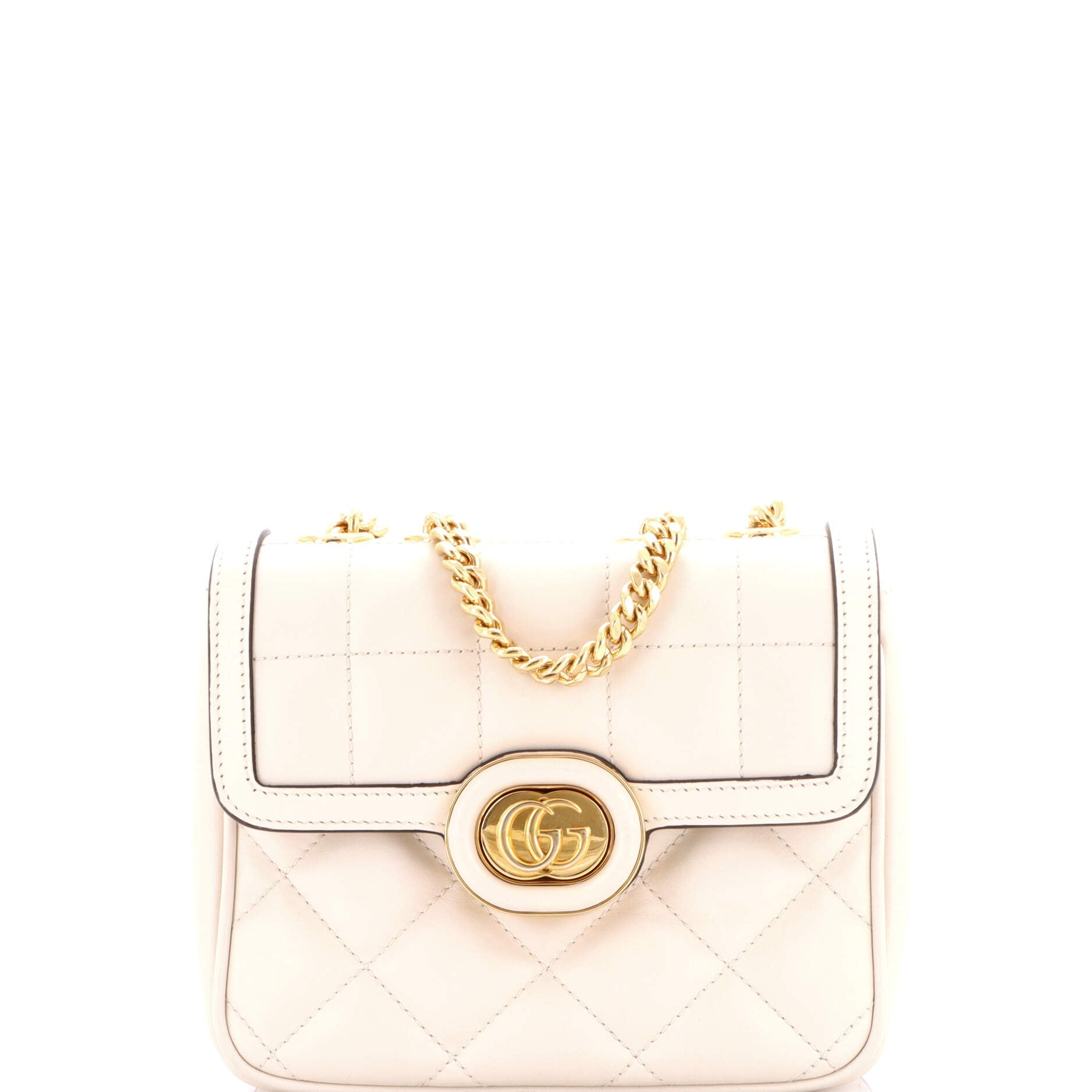 Deco Chain Flap Bag Mixed Matelasse Leather Mini