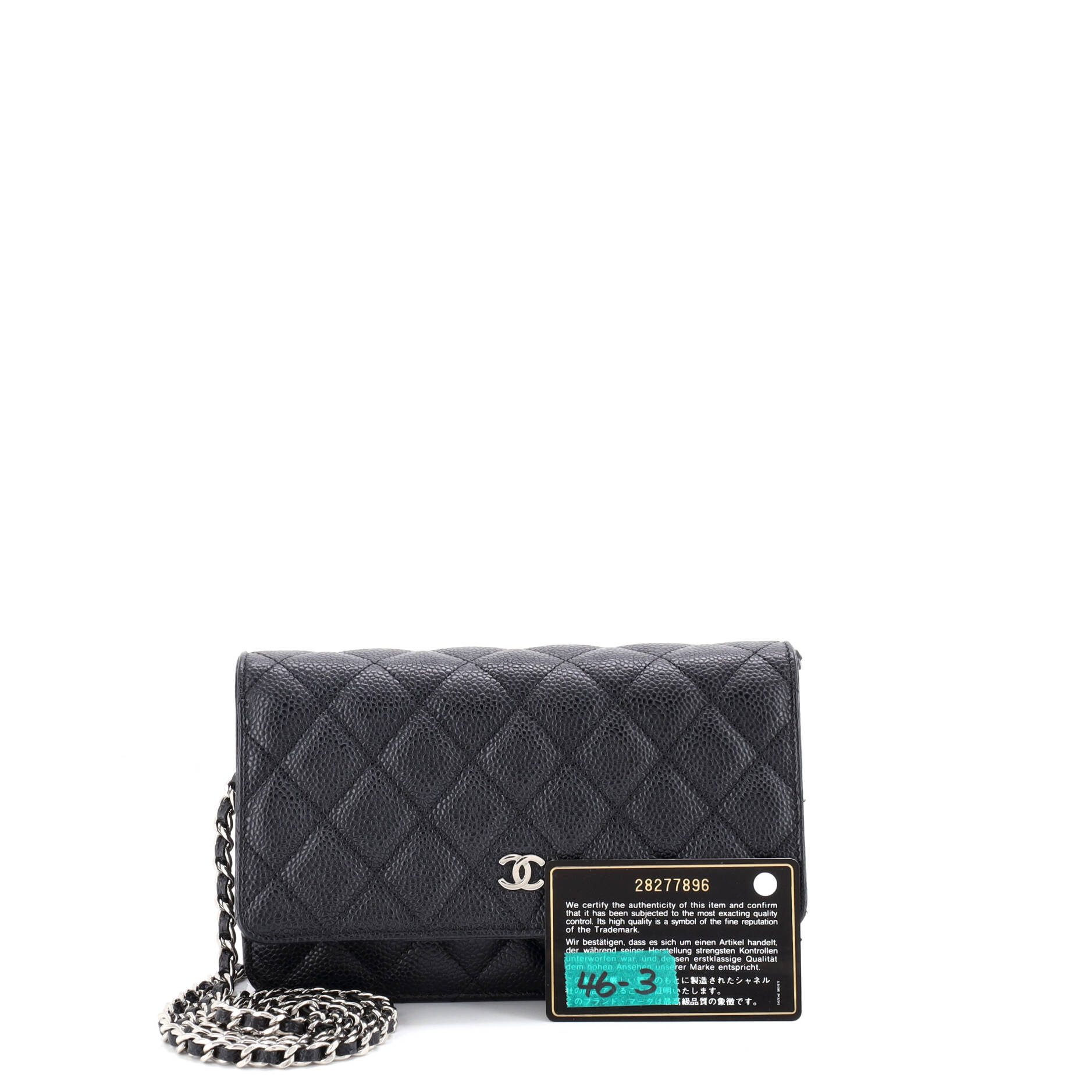 Wallet on Chain Quilted Caviar