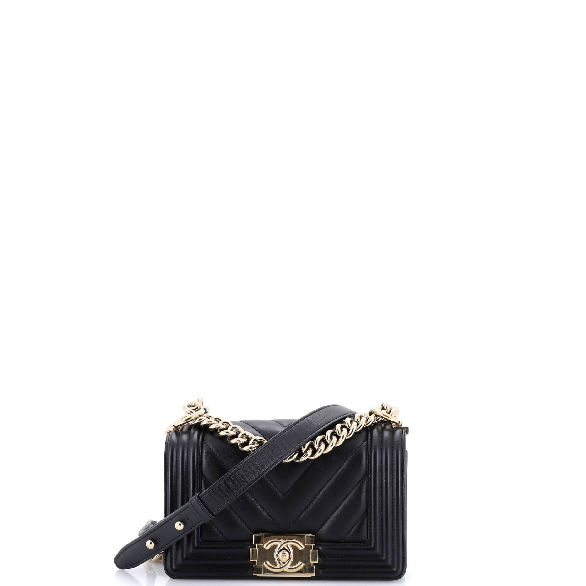 Boy Flap Bag Chevron Lambskin Small