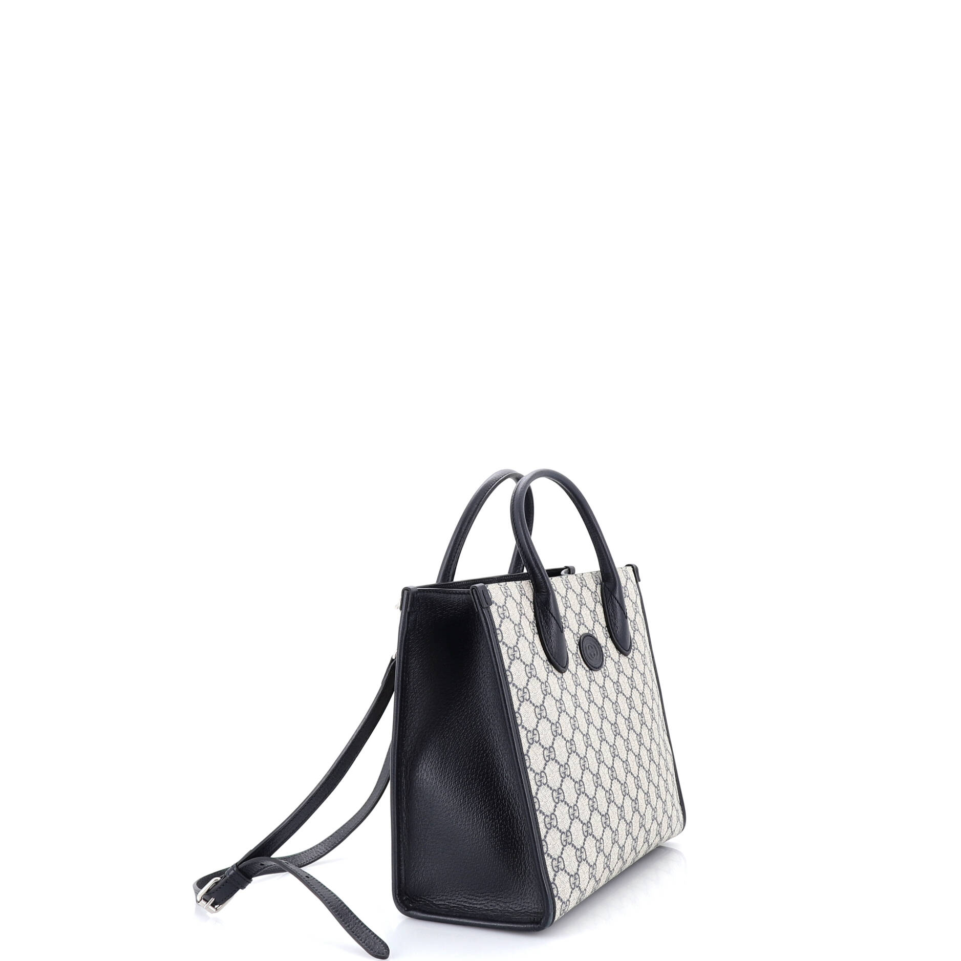 Structured Top Handle Open Tote GG Coated Canvas Small