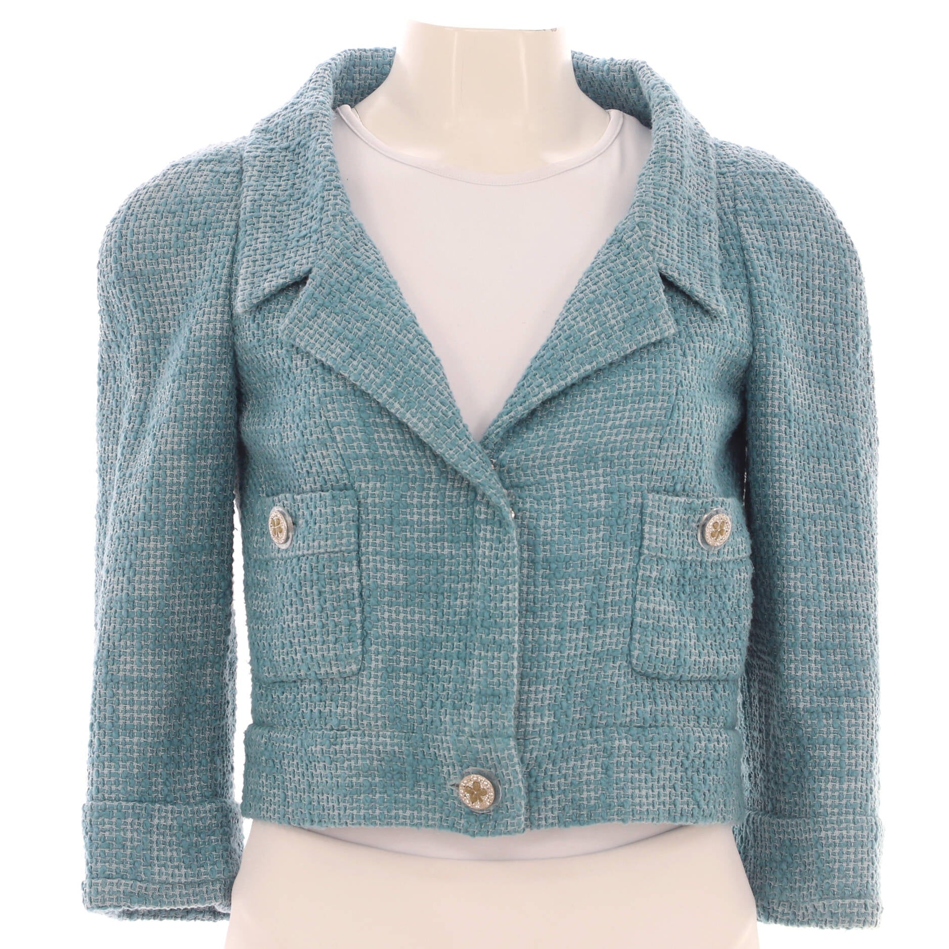 Women's Two Pocket Cropped Jacket Tweed