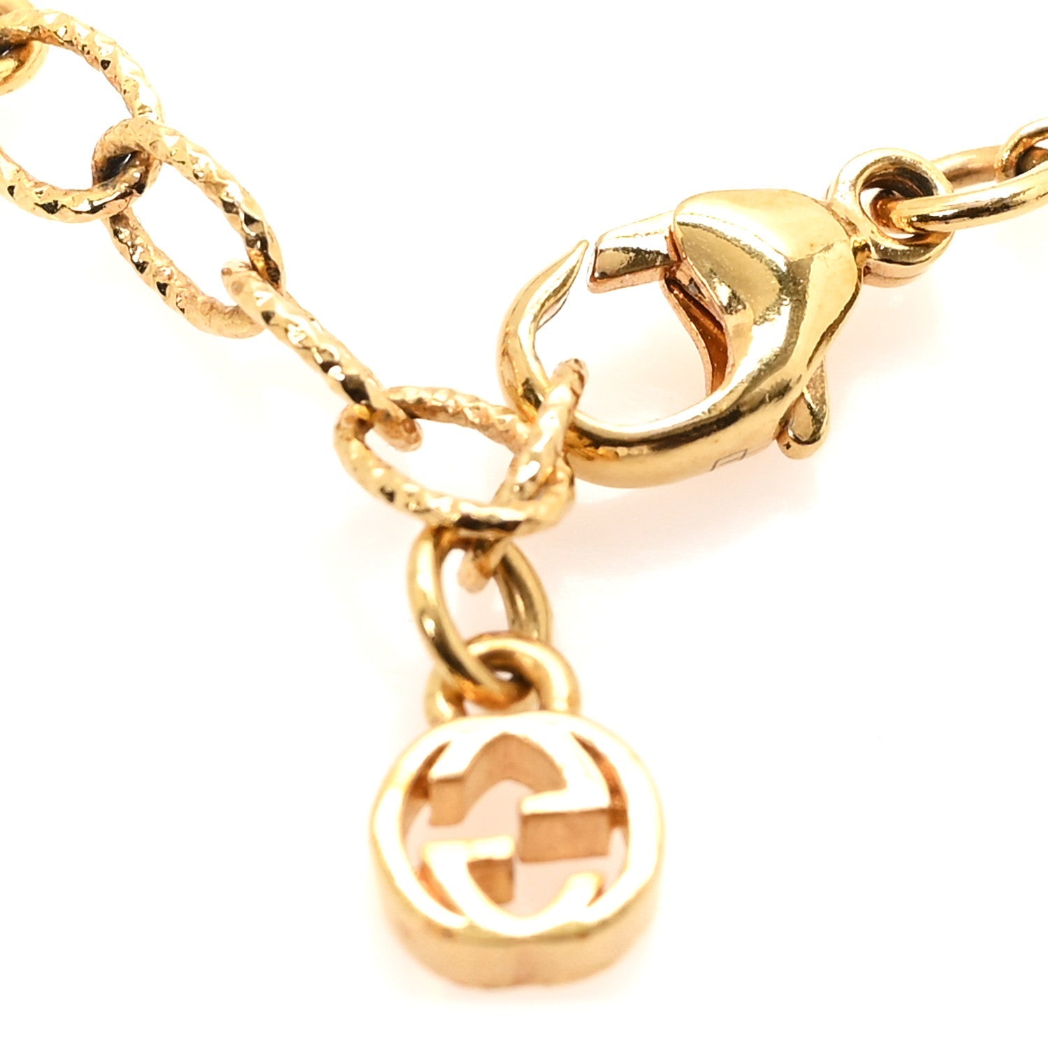 Crystal Pearl Bee Logo Charm Bracelet Aged Gold
