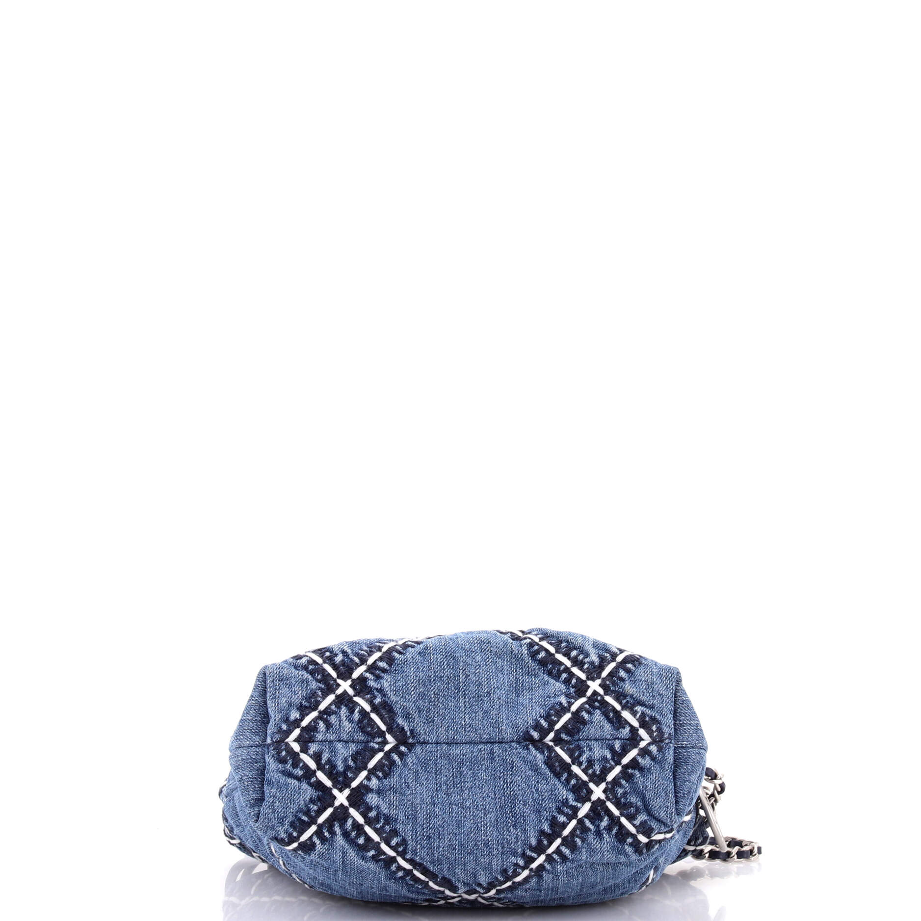 22 Chain Hobo Quilted Stitched Denim Mini