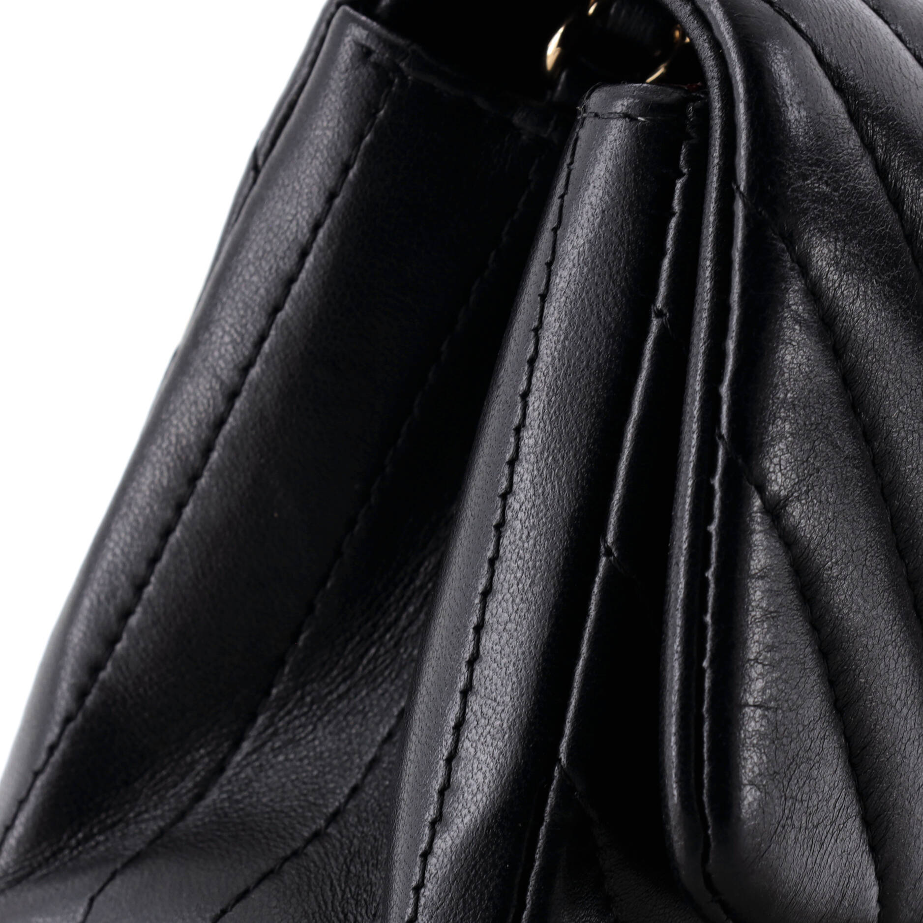 Square Classic Single Flap Bag Chevron Lambskin Mini