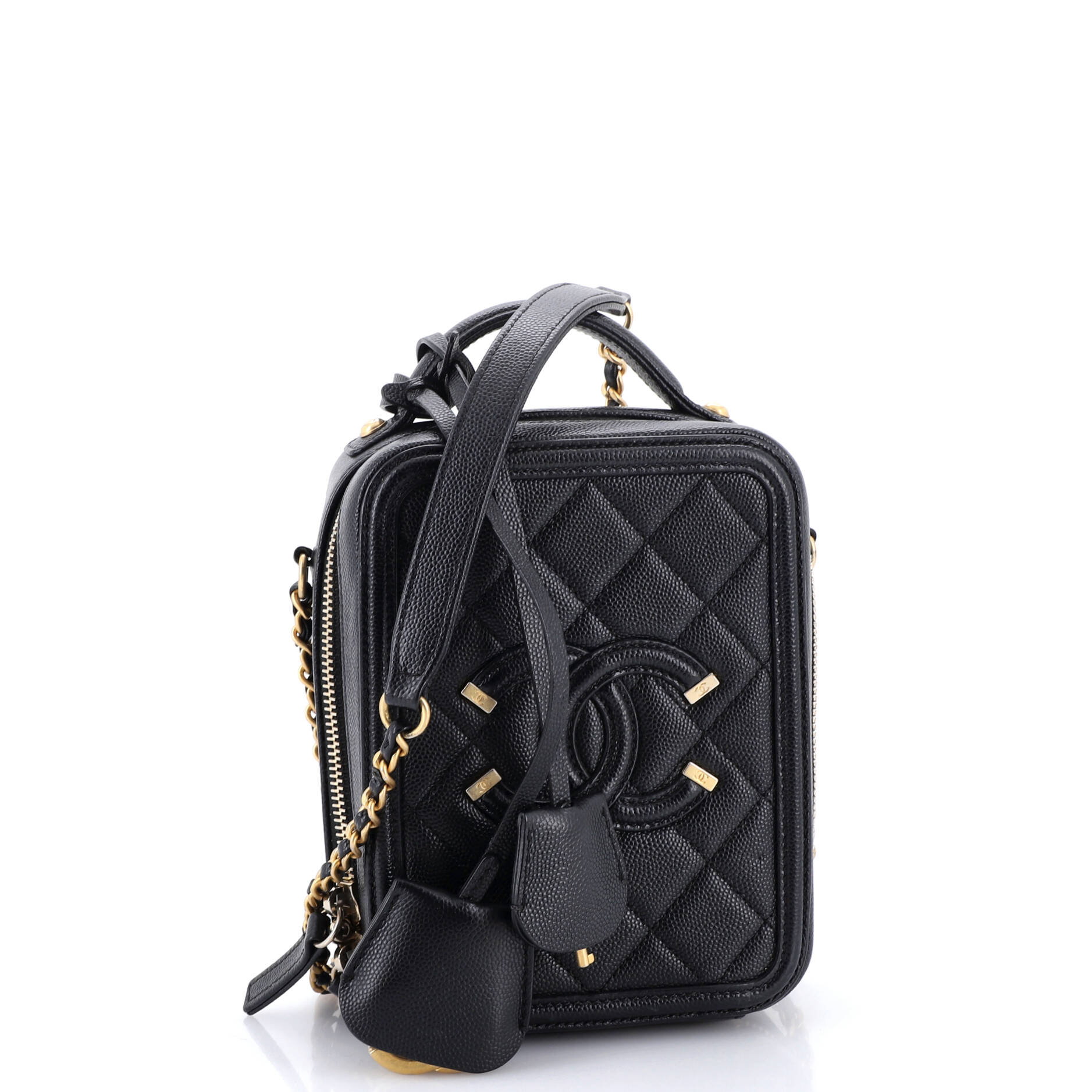 Filigree Vertical Vanity Case Quilted Caviar