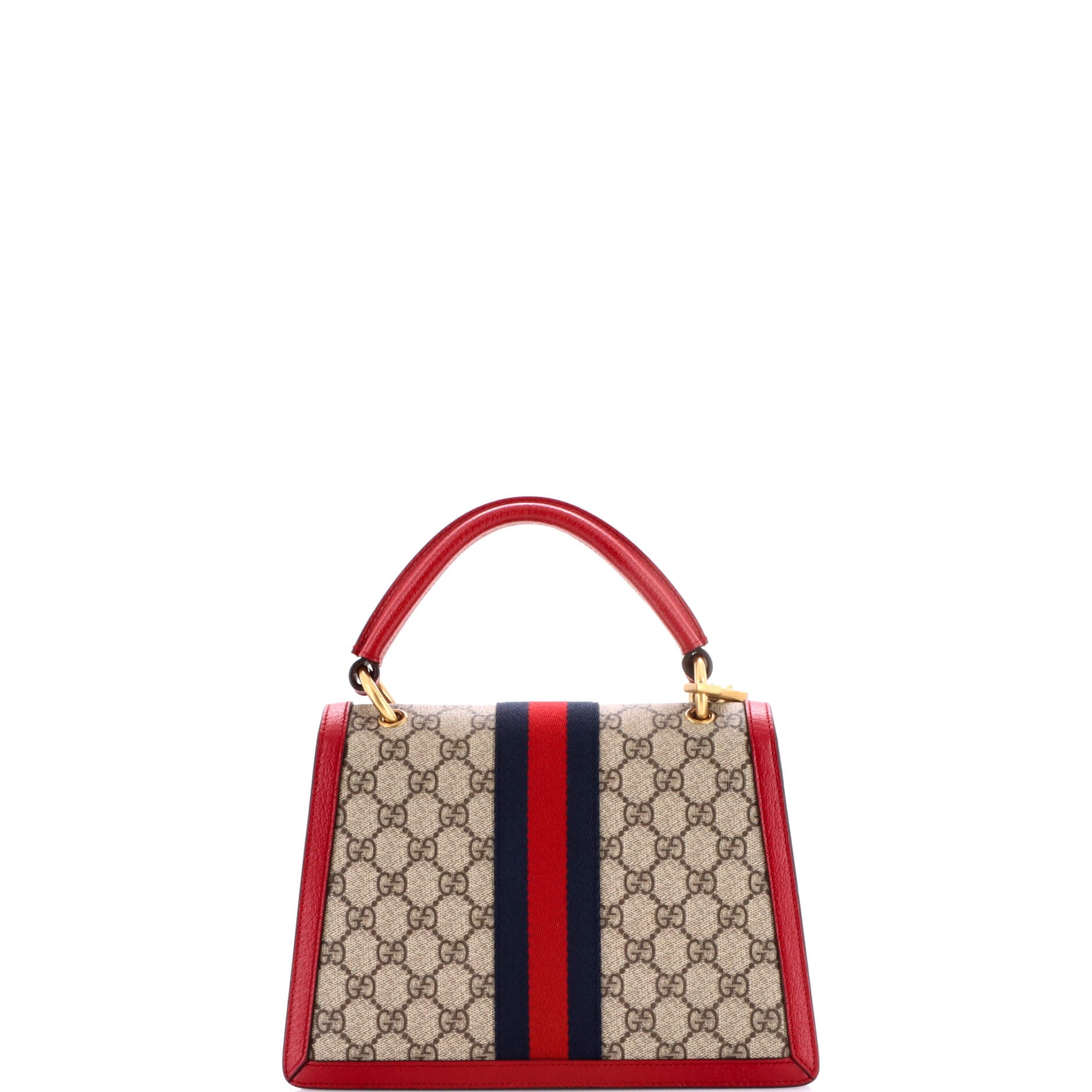 Queen Margaret Top Handle Bag GG Coated Canvas with Leather Small