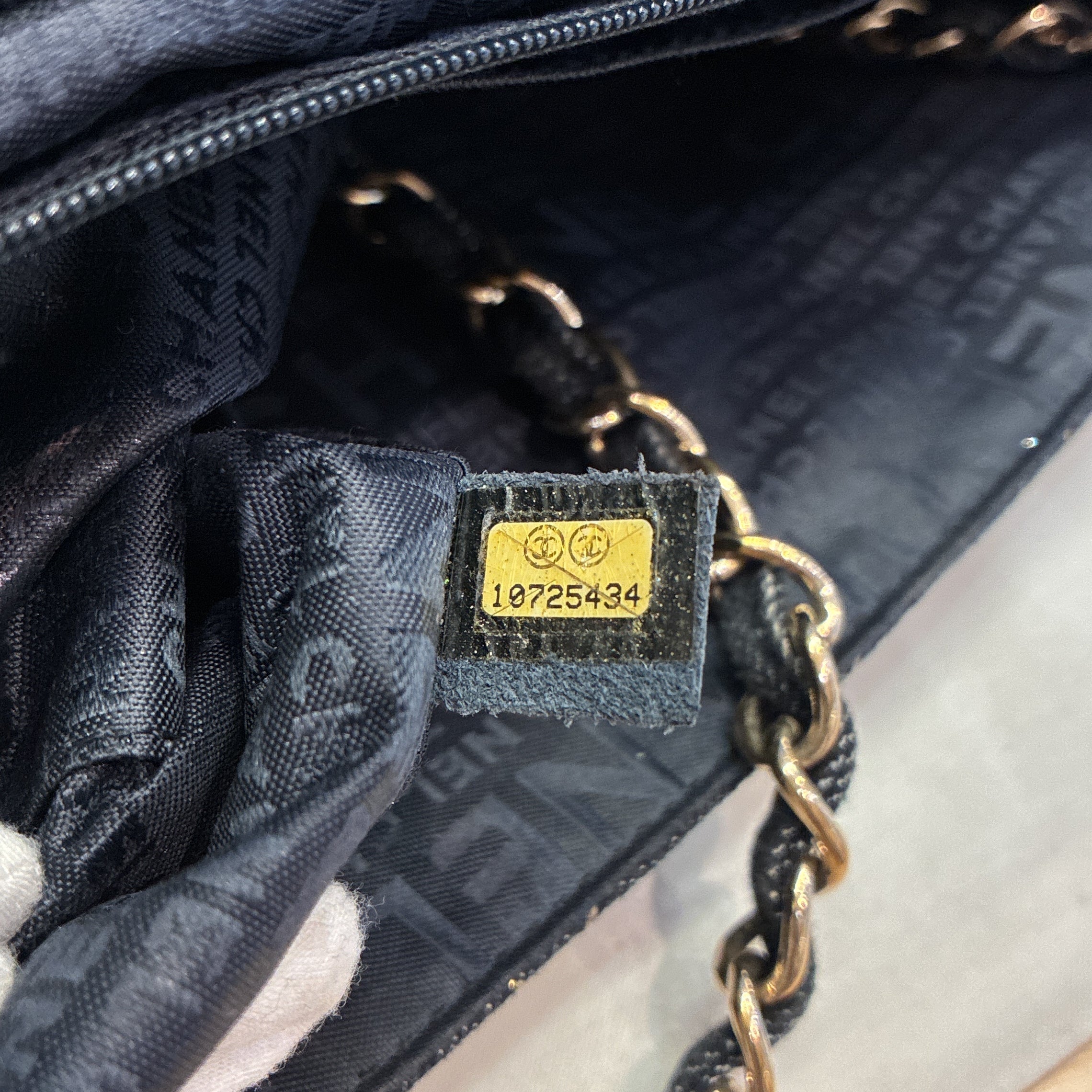 Chain Through Flap Bag Quilted Denim Jumbo