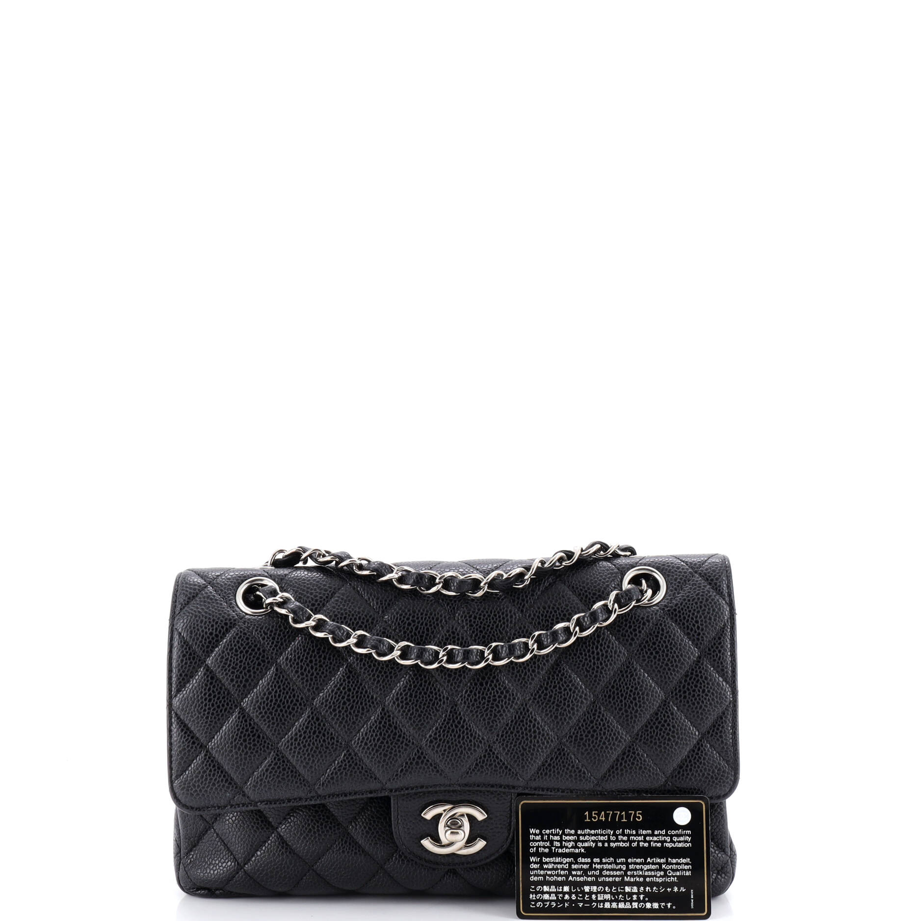 Vintage Classic Double Flap Bag Quilted Caviar Medium