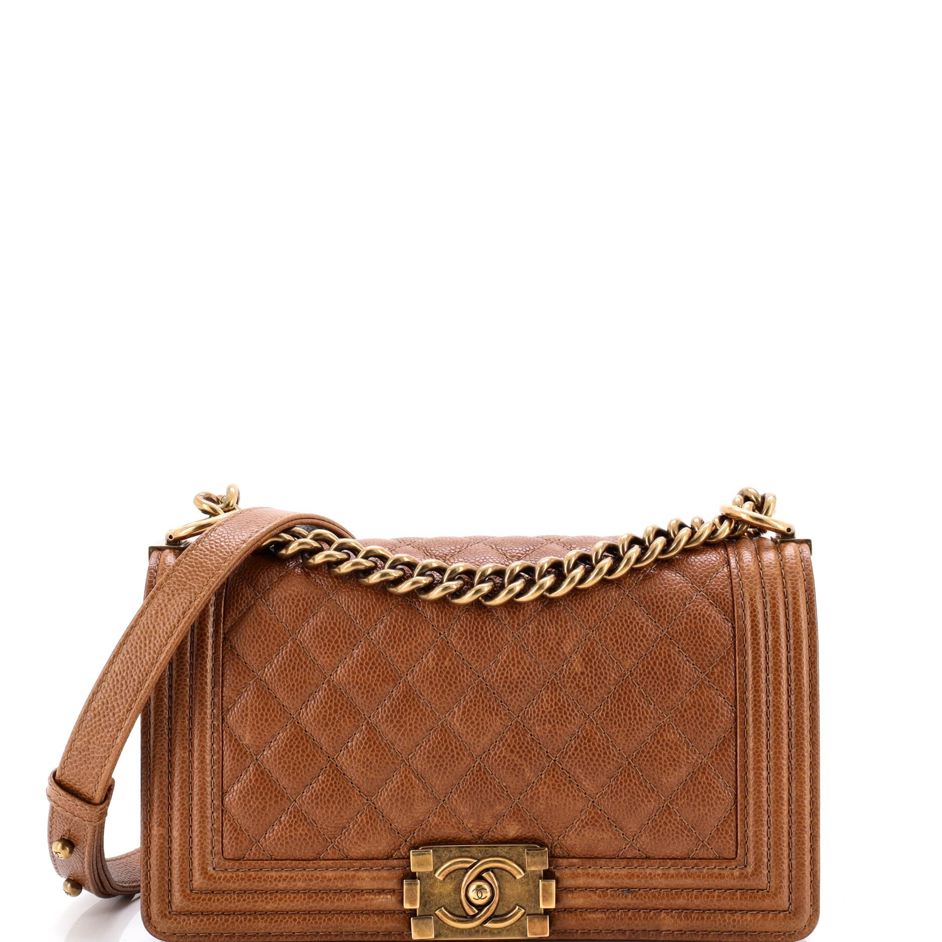Boy Flap Bag Quilted Caviar Old Medium