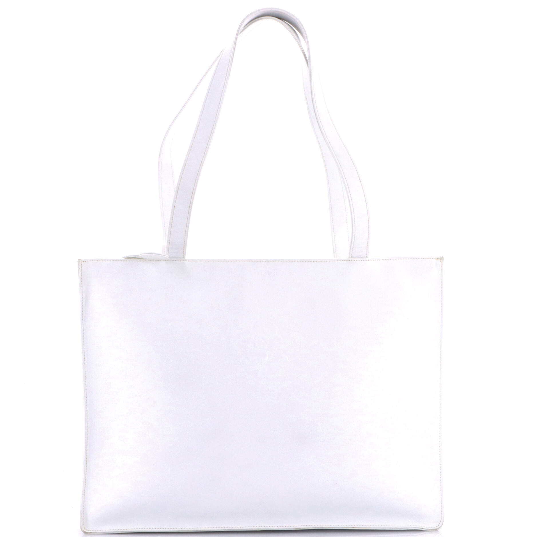 Vintage Camellia CC Shopping Tote Leather Large