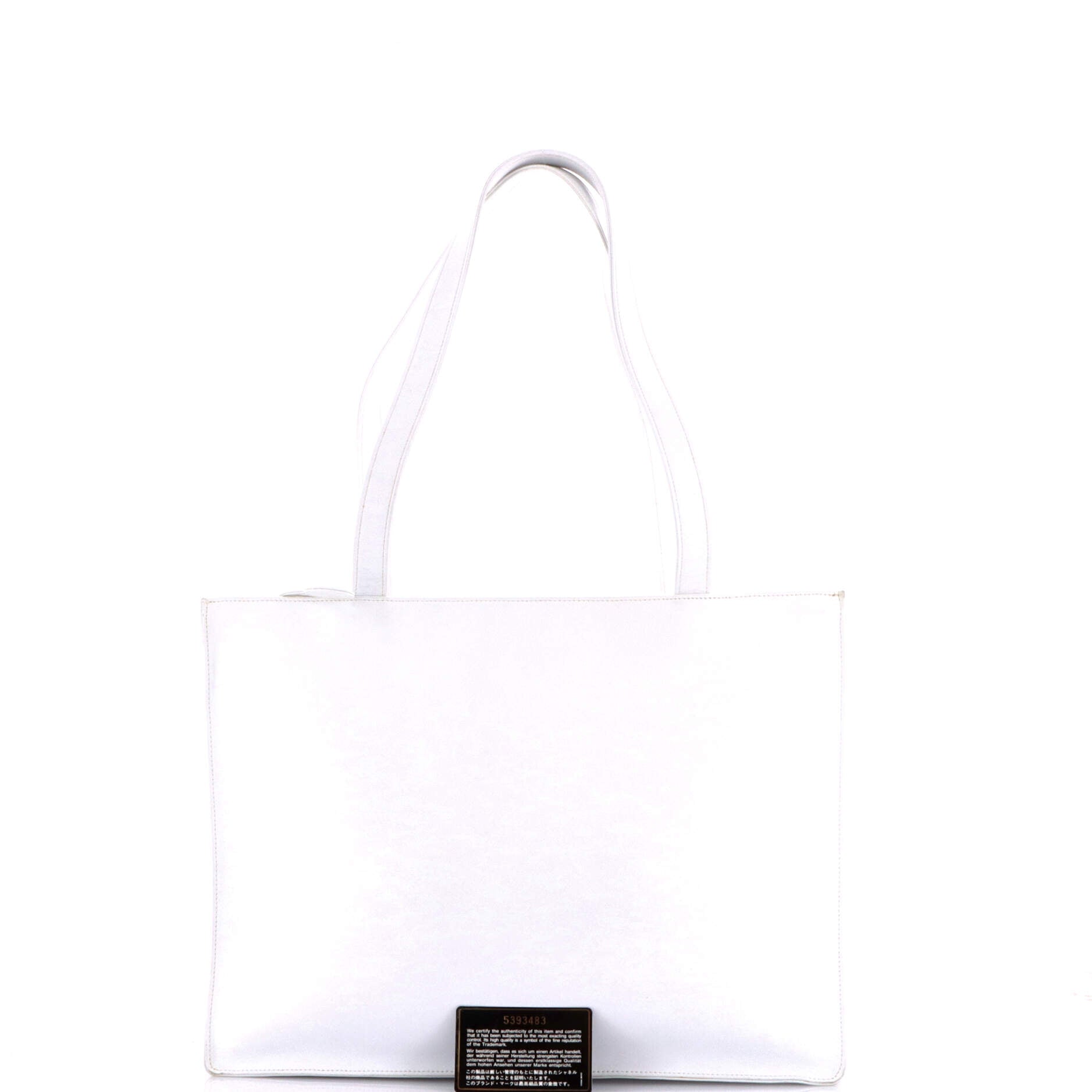 Vintage Camellia CC Shopping Tote Leather Large