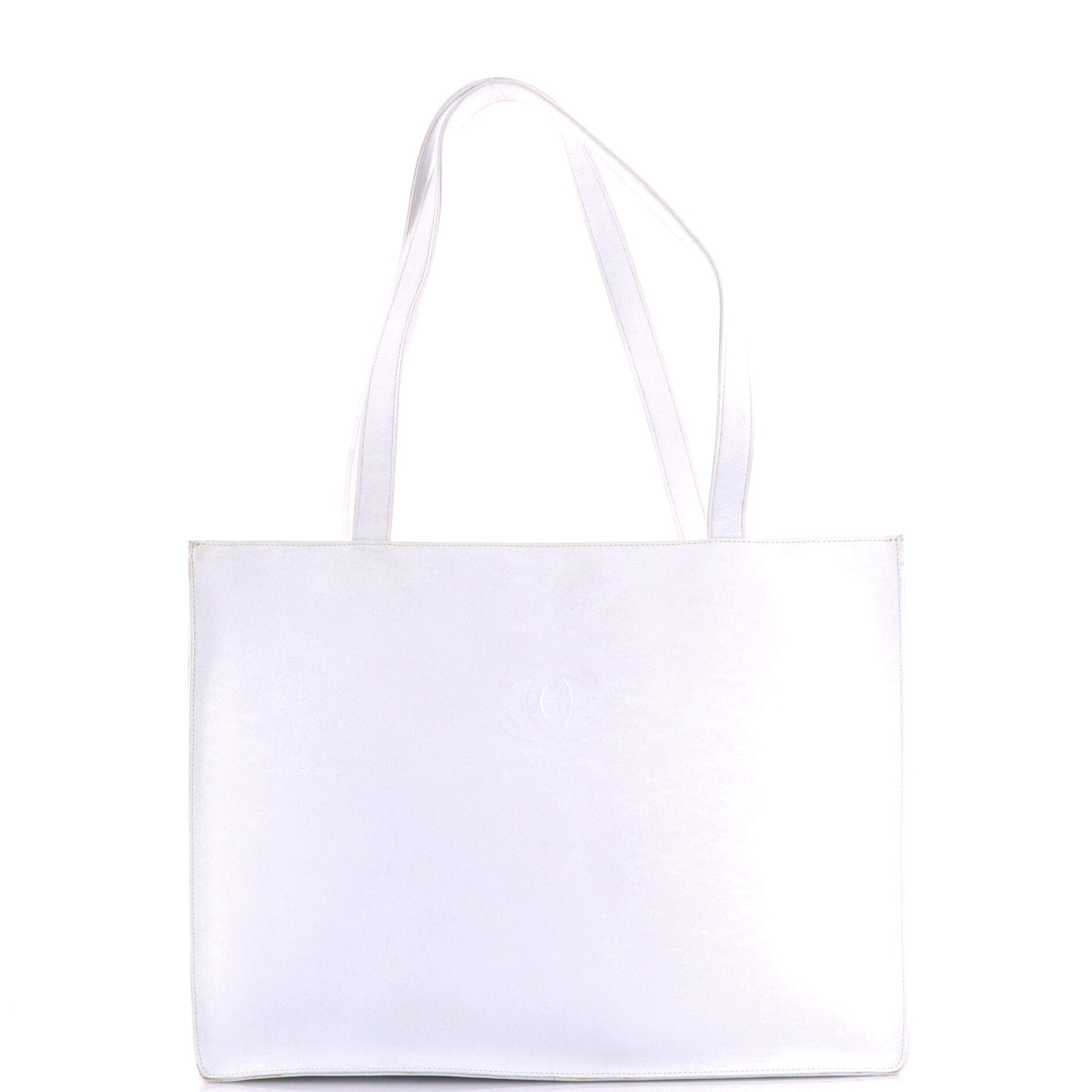 Vintage Camellia CC Shopping Tote Leather Large