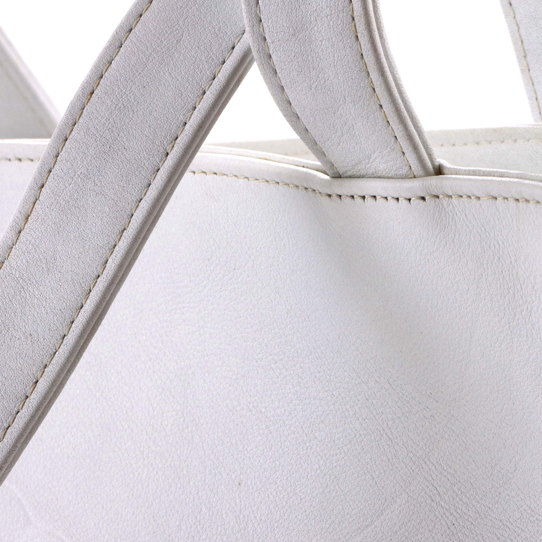 Vintage Camellia CC Shopping Tote Leather Large
