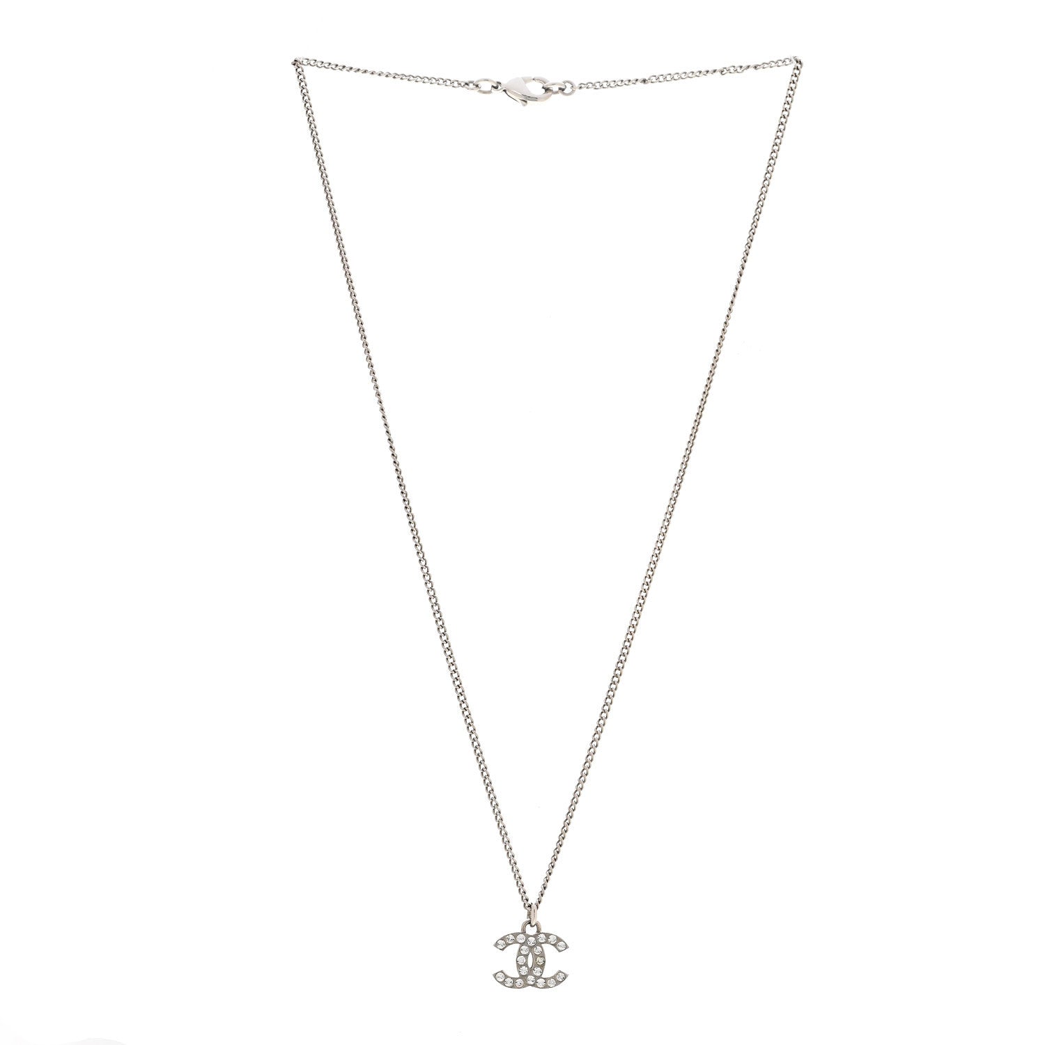Crystal Timeless CC Necklace Silver