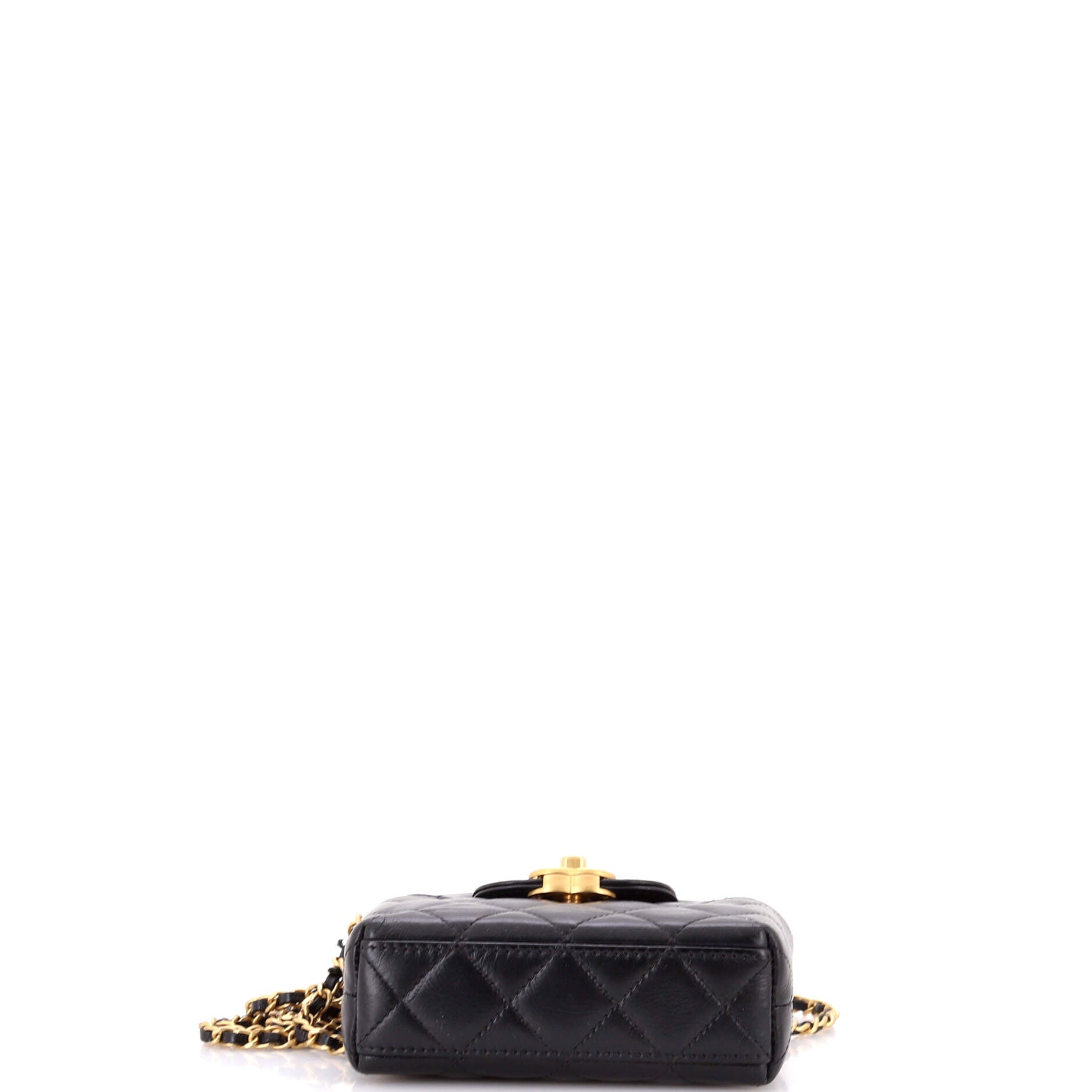 Kelly Top Handle Shopping Bag Quilted Shiny Aged Calfskin Nano