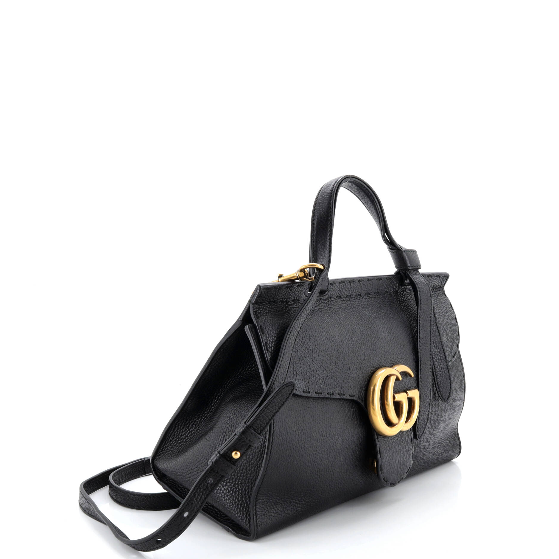 GG Marmont Top Handle Bag Leather Small