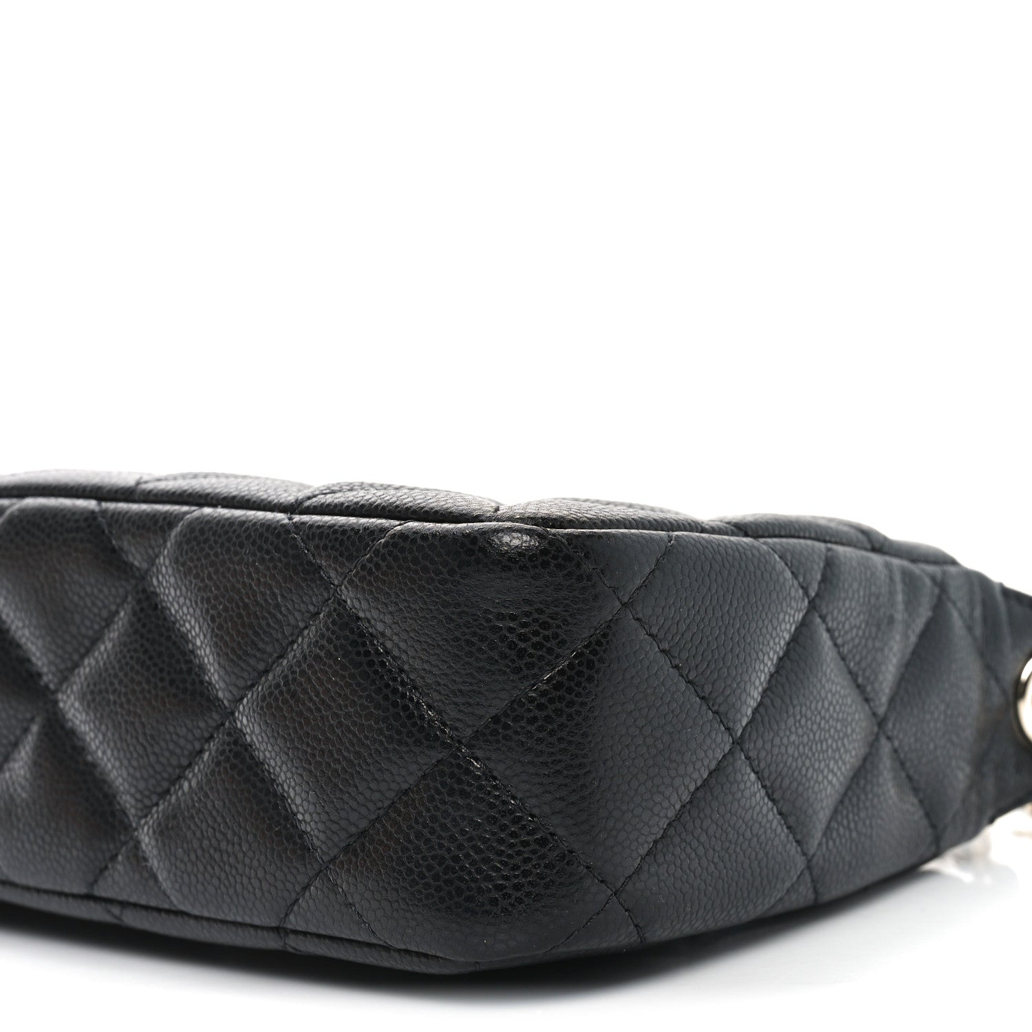 Caviar Quilted Purse With Chain Black