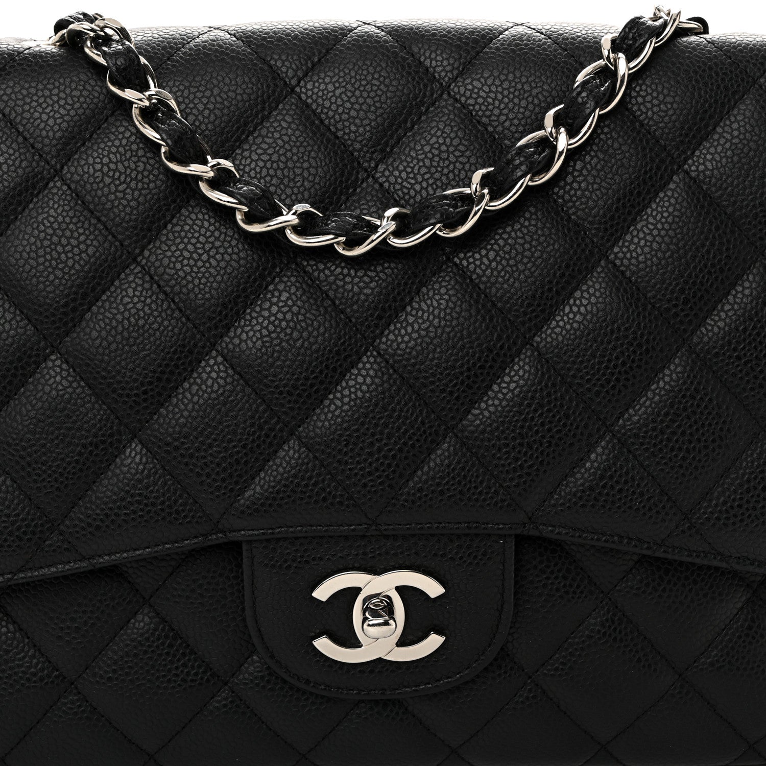 Caviar Quilted Jumbo Single Flap Black