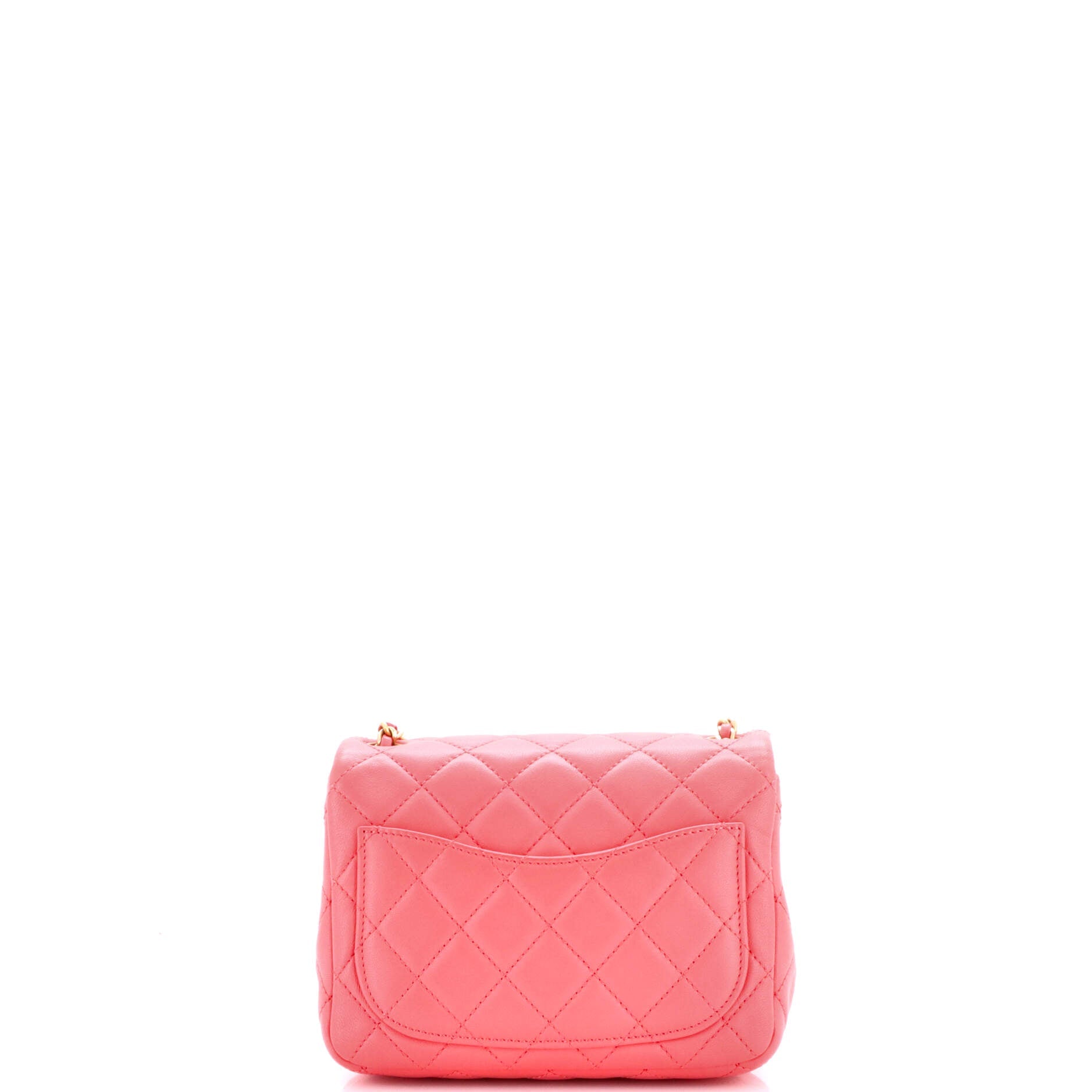 Pearl Crush Square Flap Bag Quilted Lambskin Mini